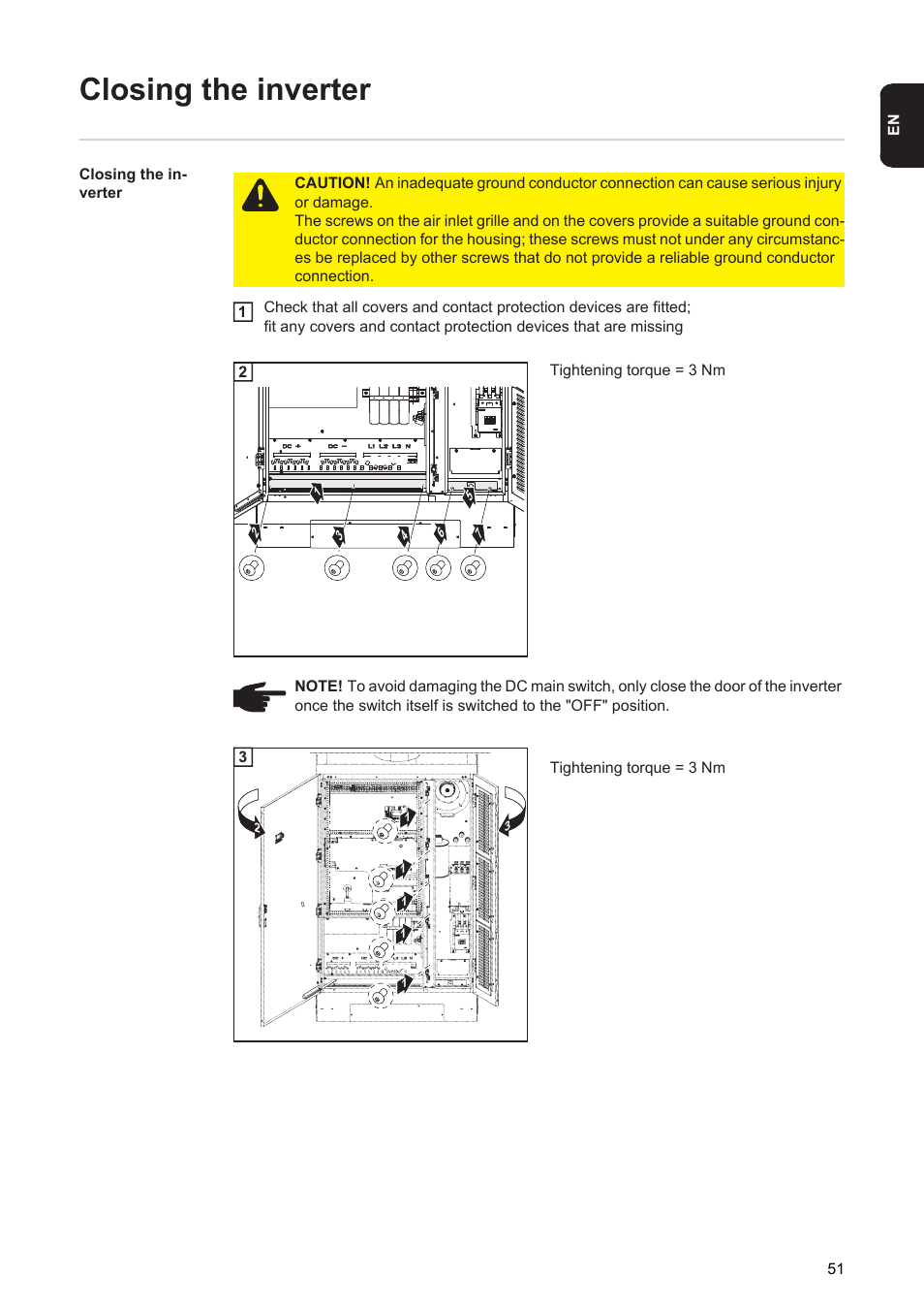 Closing the inverter | Fronius Agilo 75.0 User Manual | Page 53 / 118