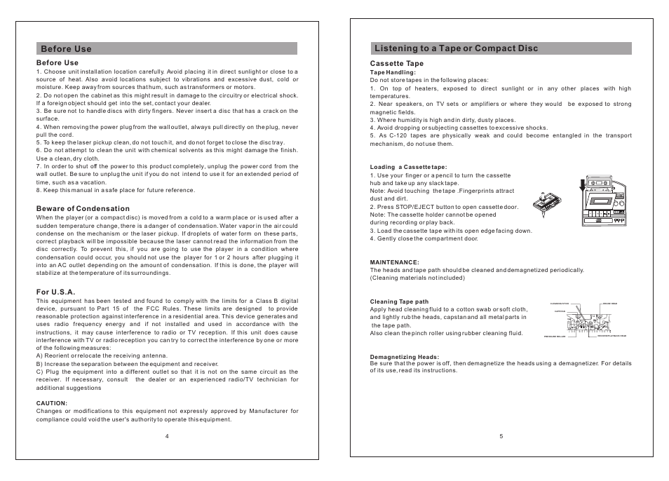 Т³гж 3, Before use, Listening to a tape or compact disc | Curtis RCD836 User Manual | Page 3 / 8