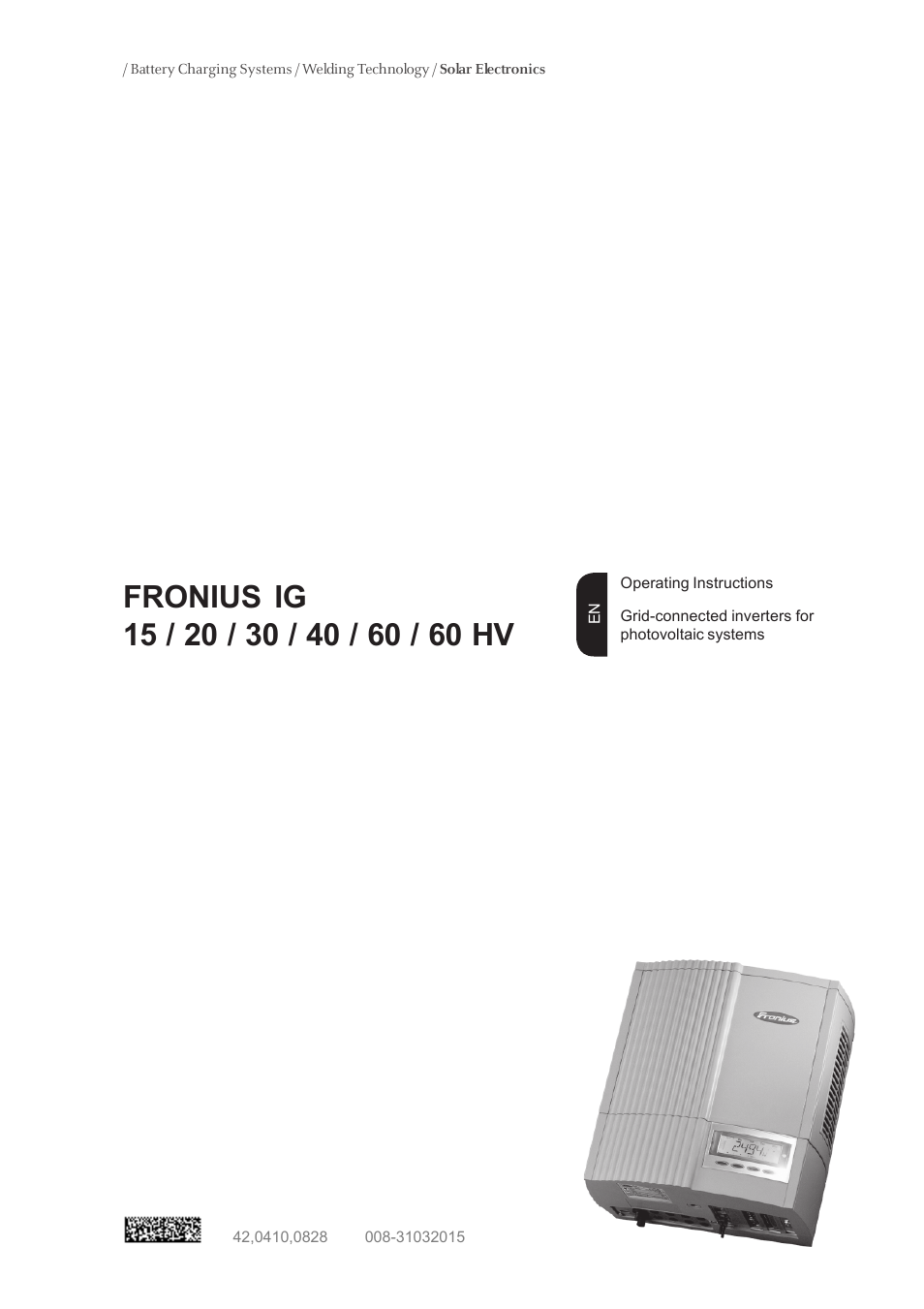 Fronius IG 15 User Manual | 92 pages