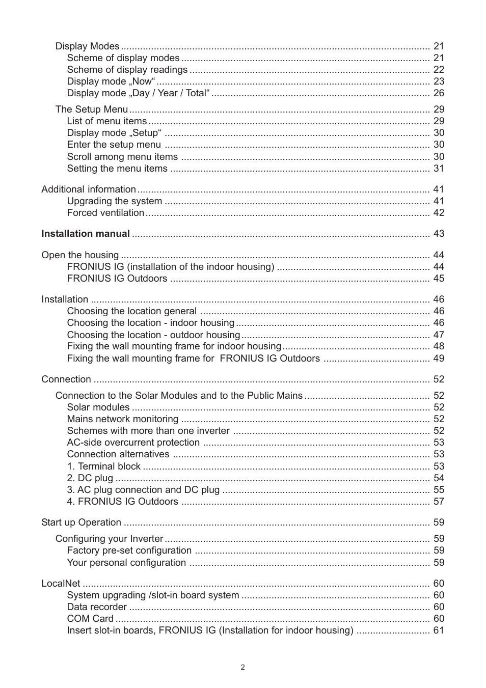 Fronius IG 15 User Manual | Page 10 / 92