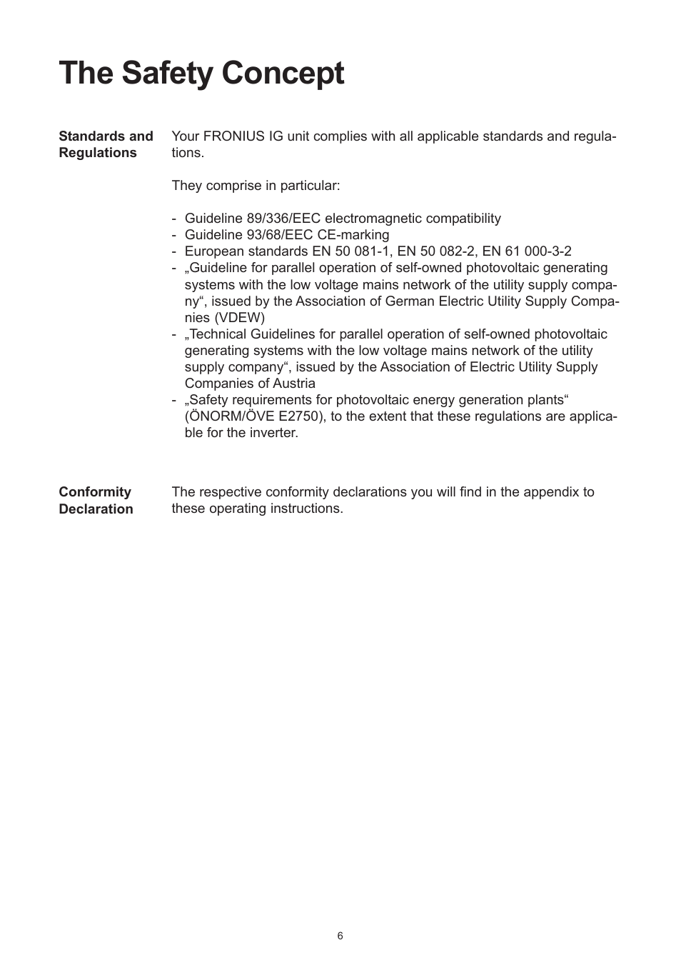 The safety concept | Fronius IG 15 User Manual | Page 14 / 92