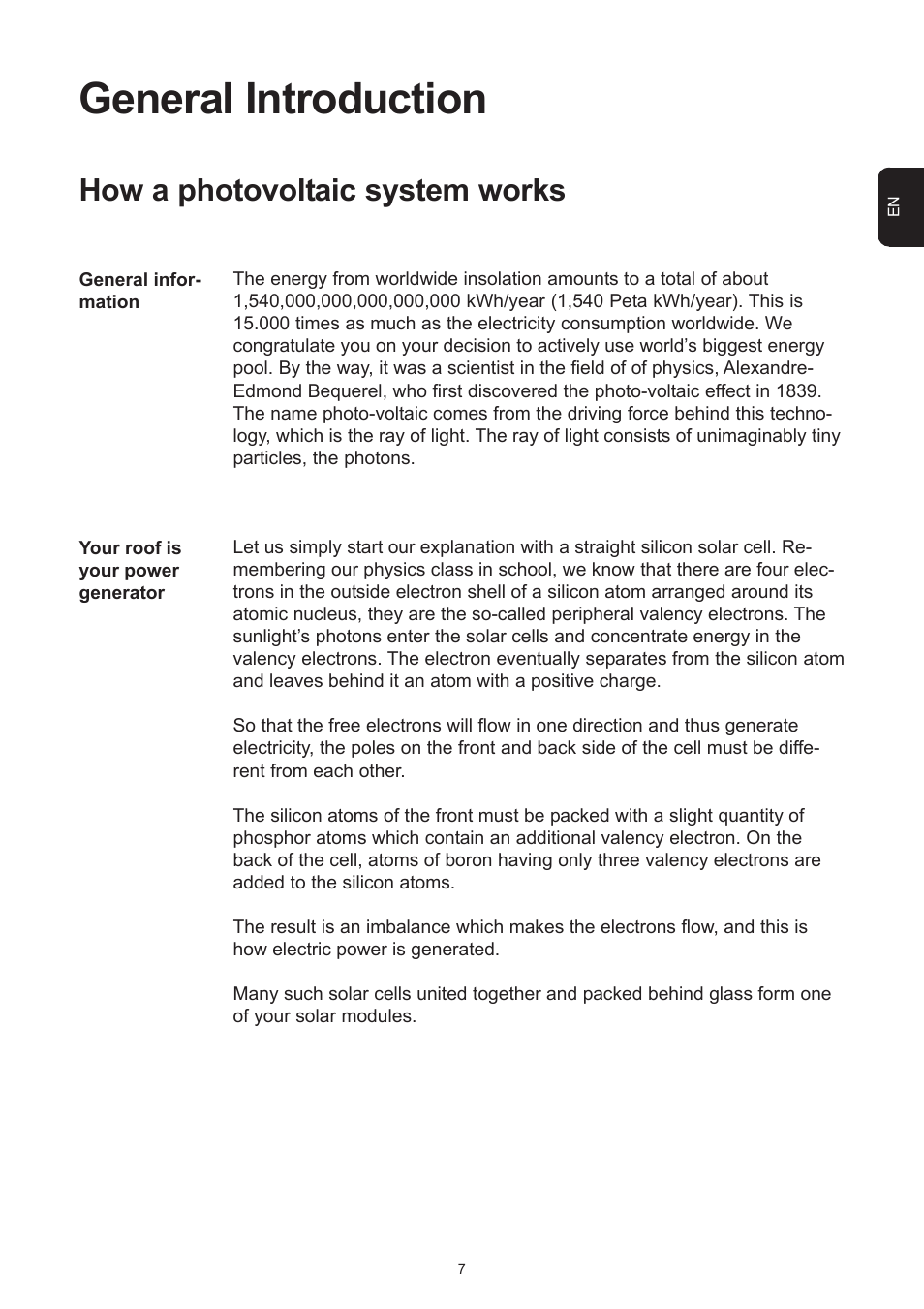 General introduction, How a photovoltaic system works | Fronius IG 15 User Manual | Page 15 / 92