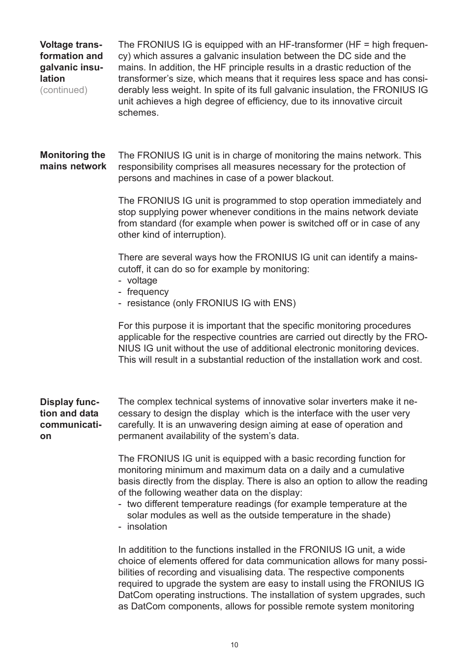 Fronius IG 15 User Manual | Page 18 / 92