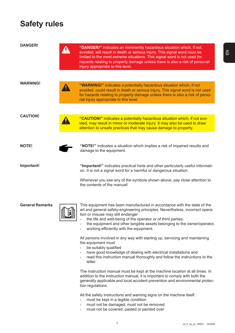 Safety rules | Fronius IG 15 User Manual | Page 5 / 92