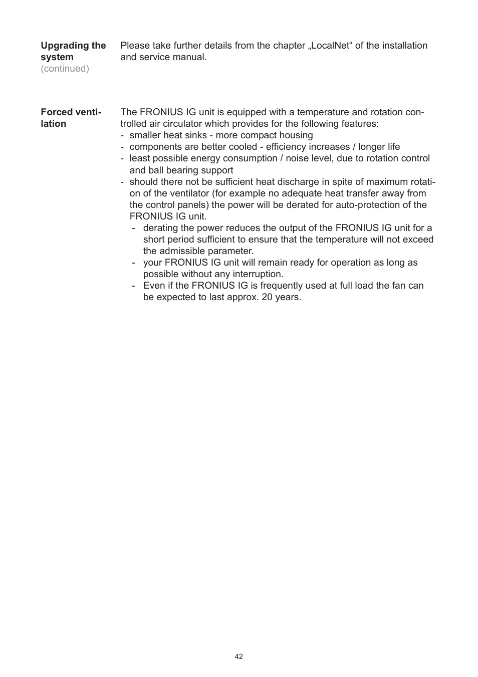 Fronius IG 15 User Manual | Page 50 / 92