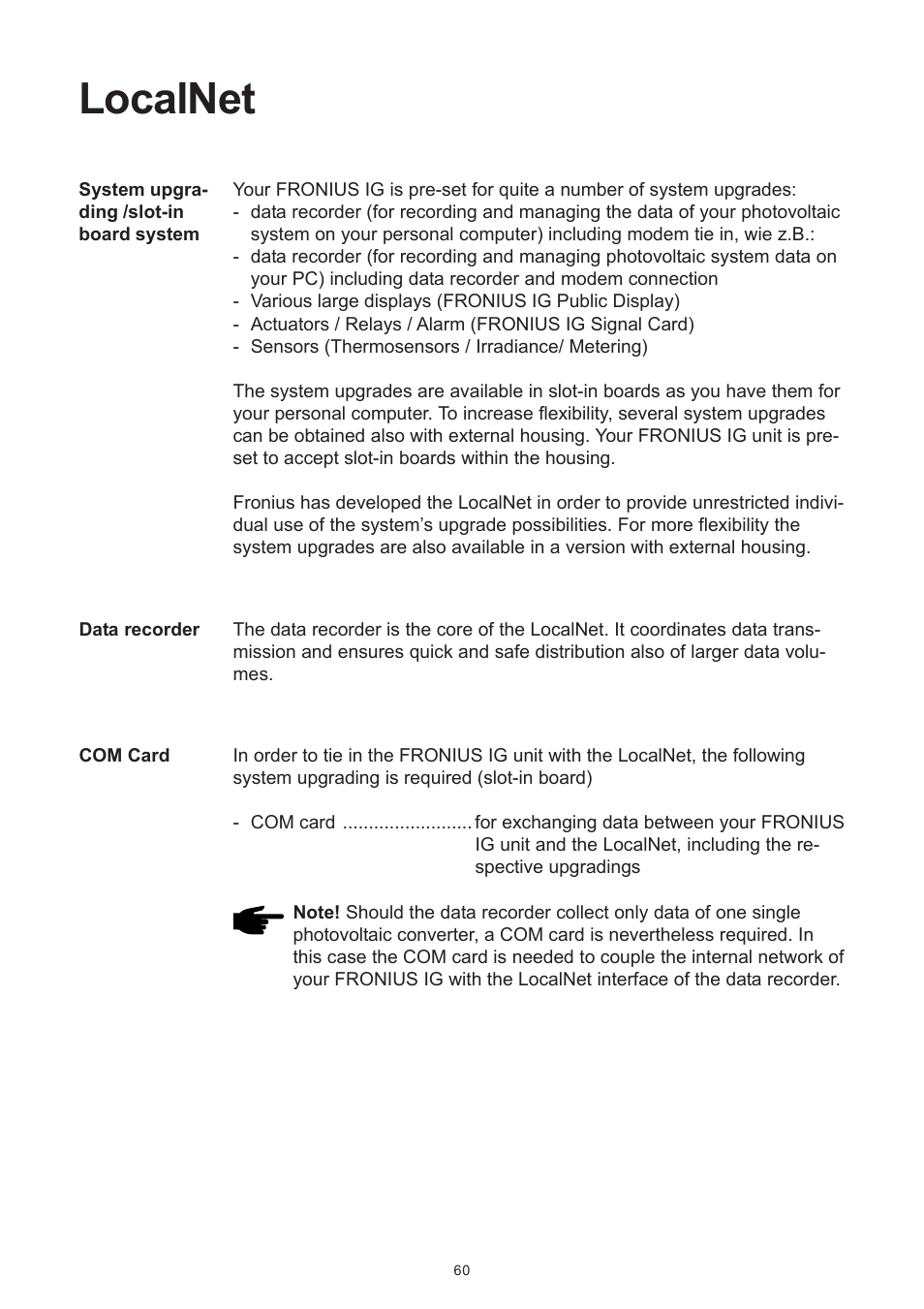 Localnet | Fronius IG 15 User Manual | Page 68 / 92