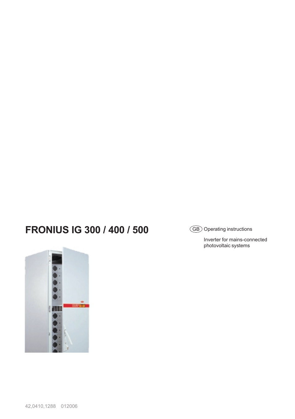 Fronius IG 300 User Manual | 80 pages