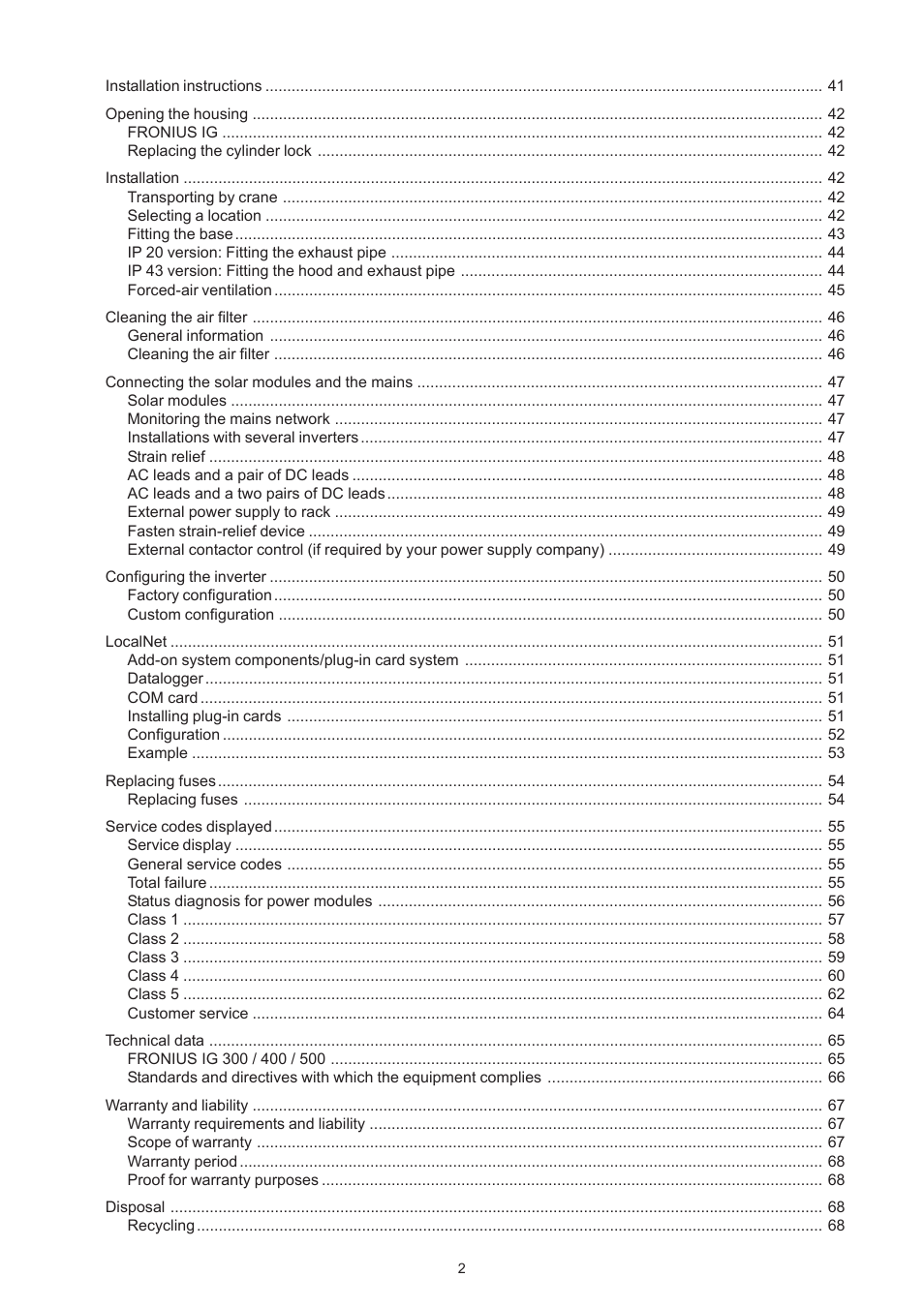 Fronius IG 300 User Manual | Page 10 / 80