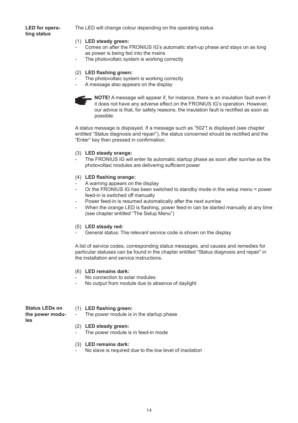 Fronius IG 300 User Manual | Page 22 / 80