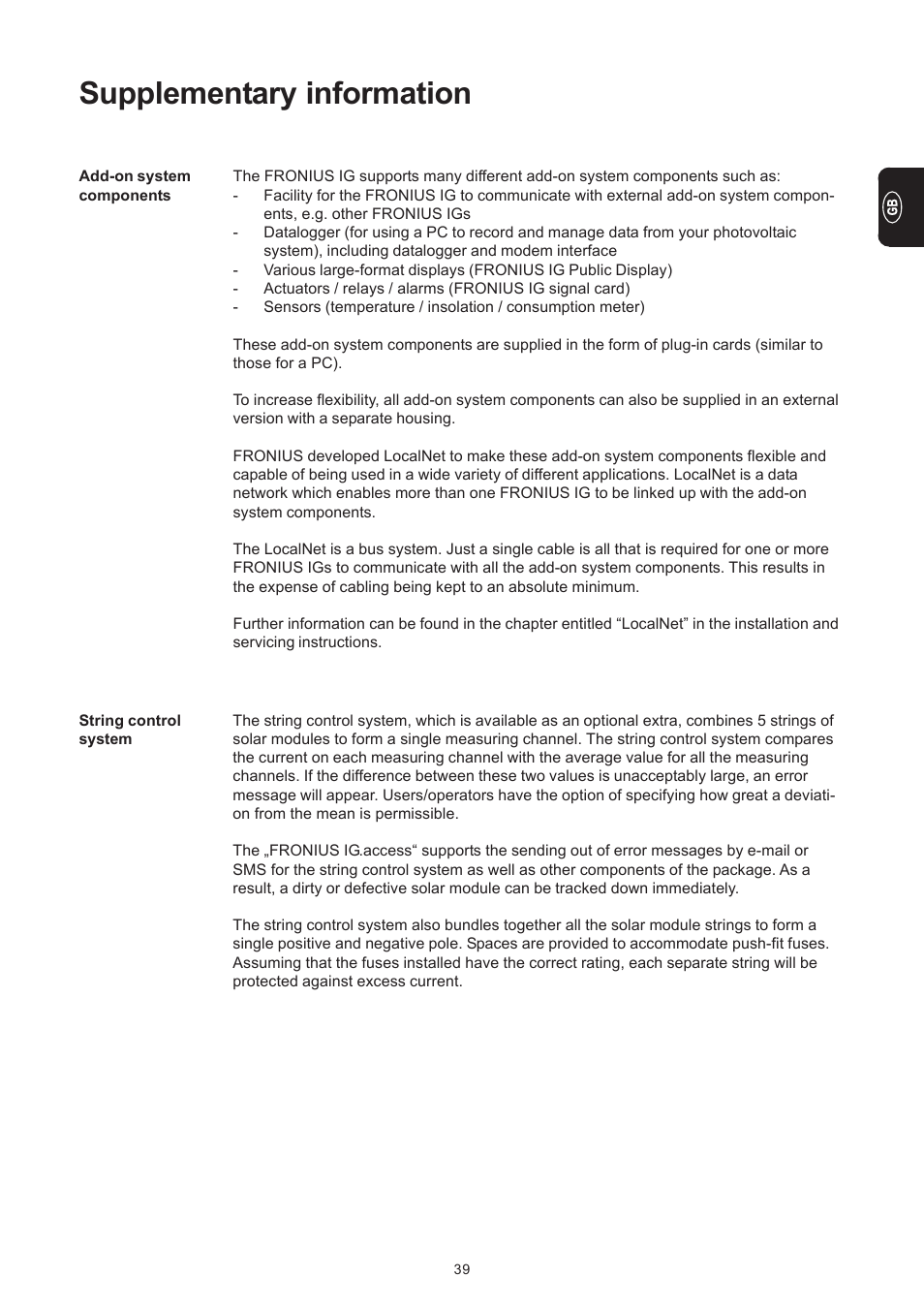 Supplementary information | Fronius IG 300 User Manual | Page 47 / 80