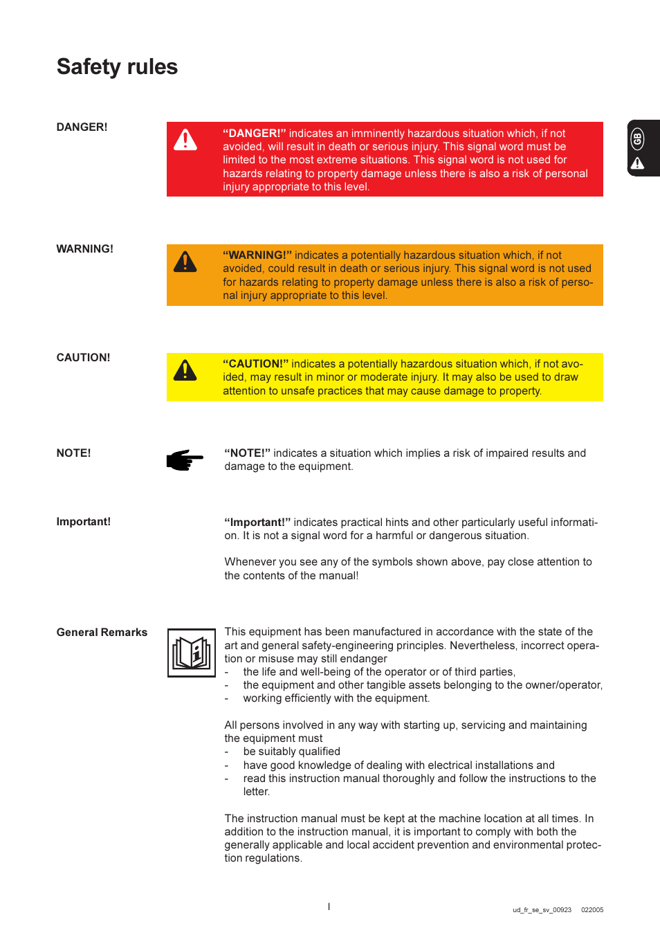 English, Safety rules | Fronius IG 300 User Manual | Page 5 / 80