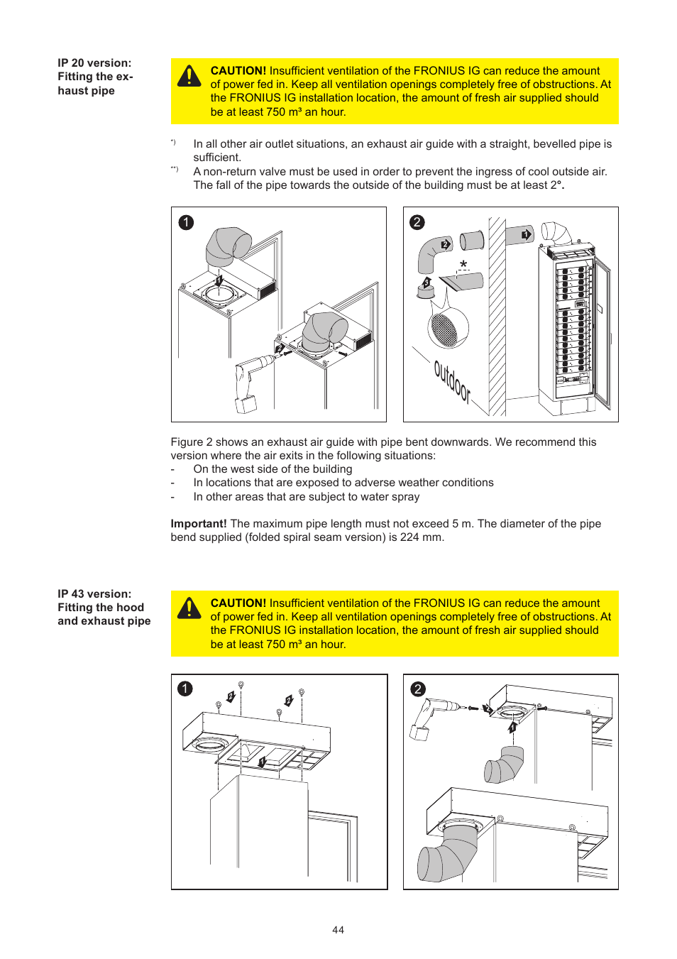 Outdoor | Fronius IG 300 User Manual | Page 52 / 80