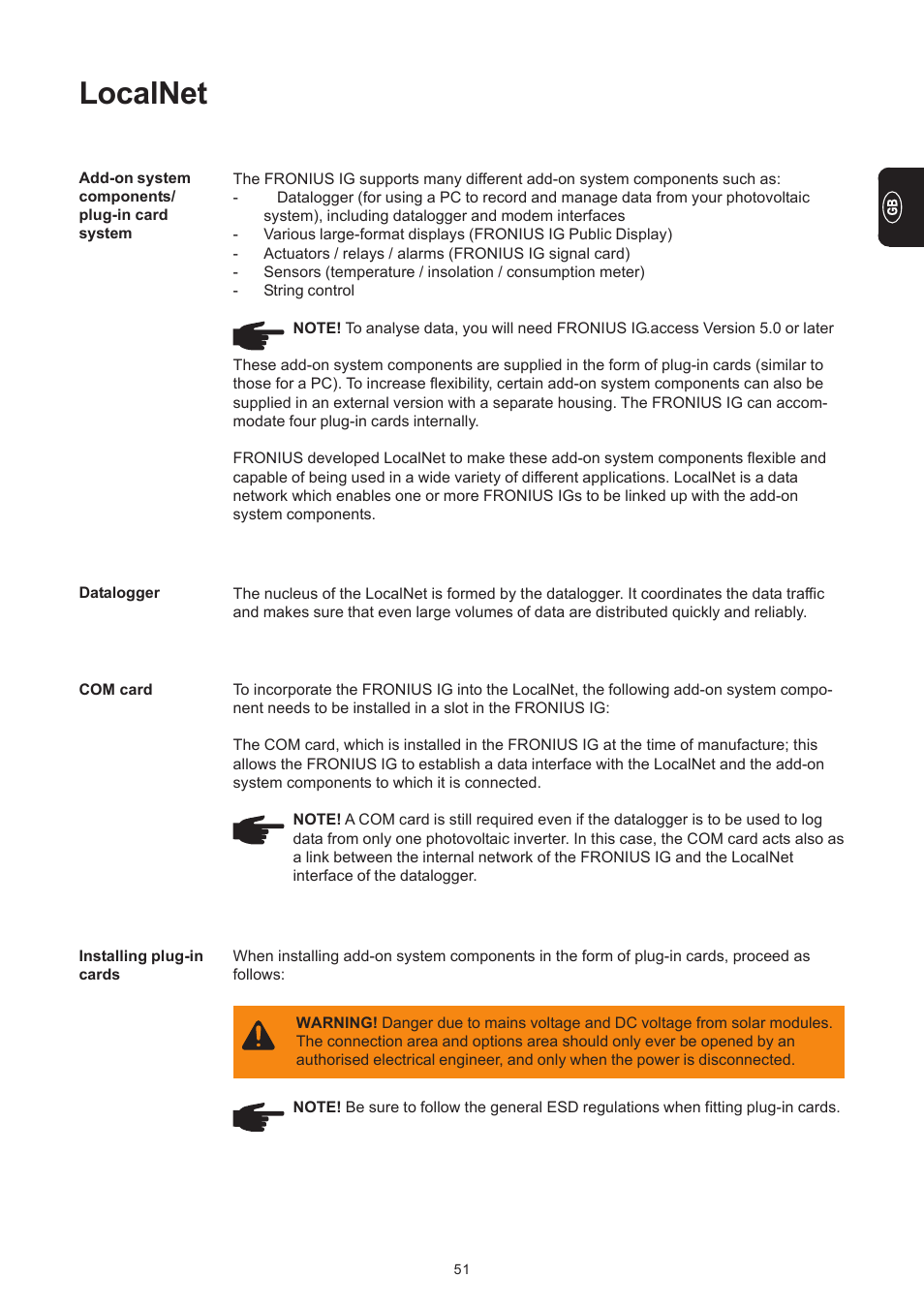 Localnet | Fronius IG 300 User Manual | Page 59 / 80