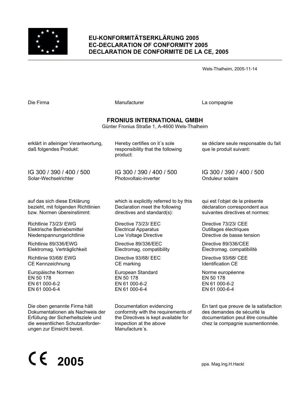 Fronius IG 300 User Manual | Page 77 / 80