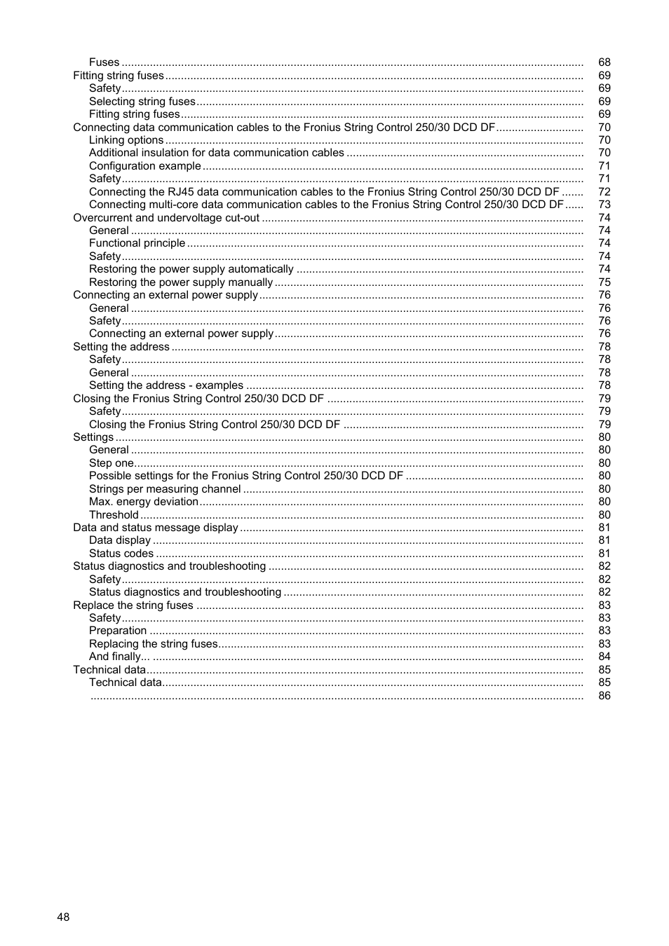 Fronius String Control 250/30 DCD DF User Manual | Page 50 / 132