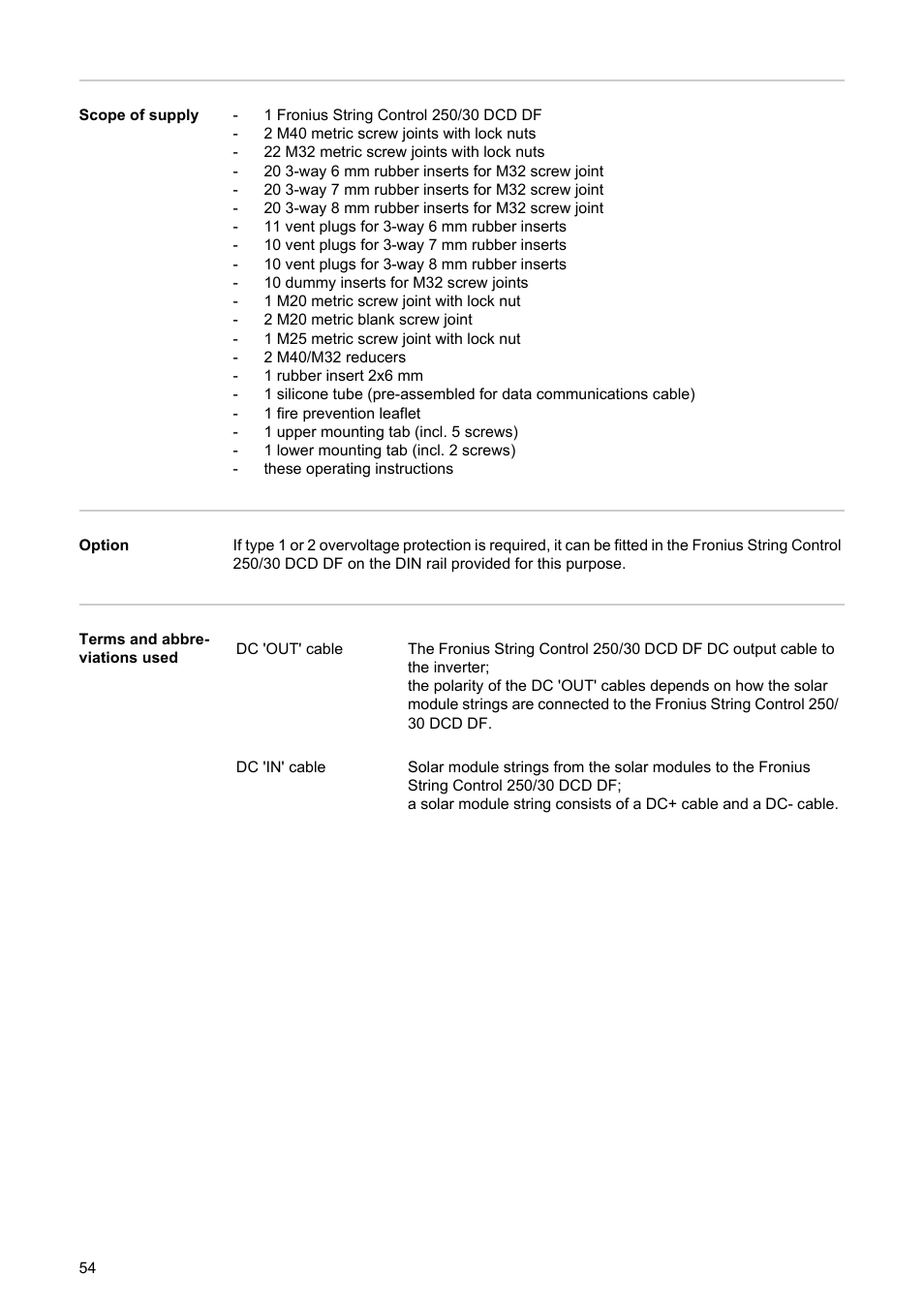 Fronius String Control 250/30 DCD DF User Manual | Page 56 / 132