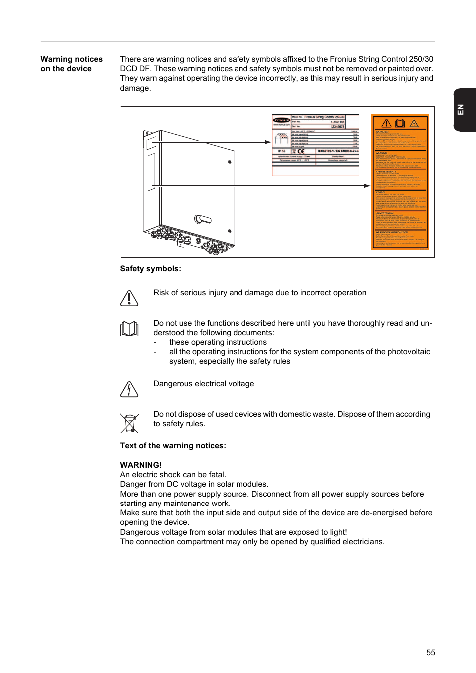 Fronius String Control 250/30 DCD DF User Manual | Page 57 / 132