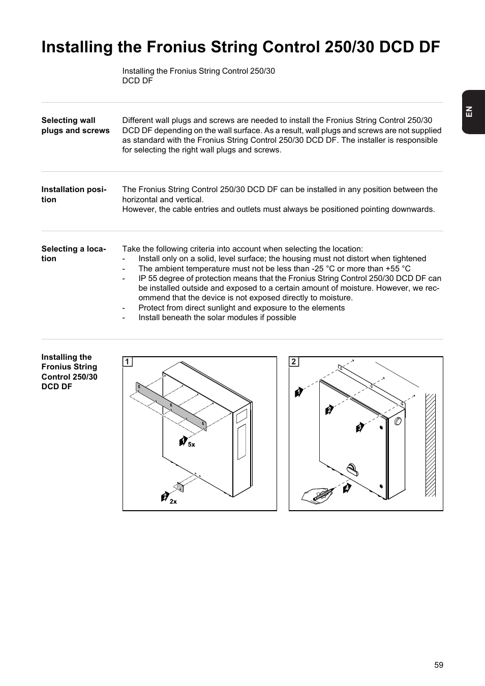 Fronius String Control 250/30 DCD DF User Manual | Page 61 / 132