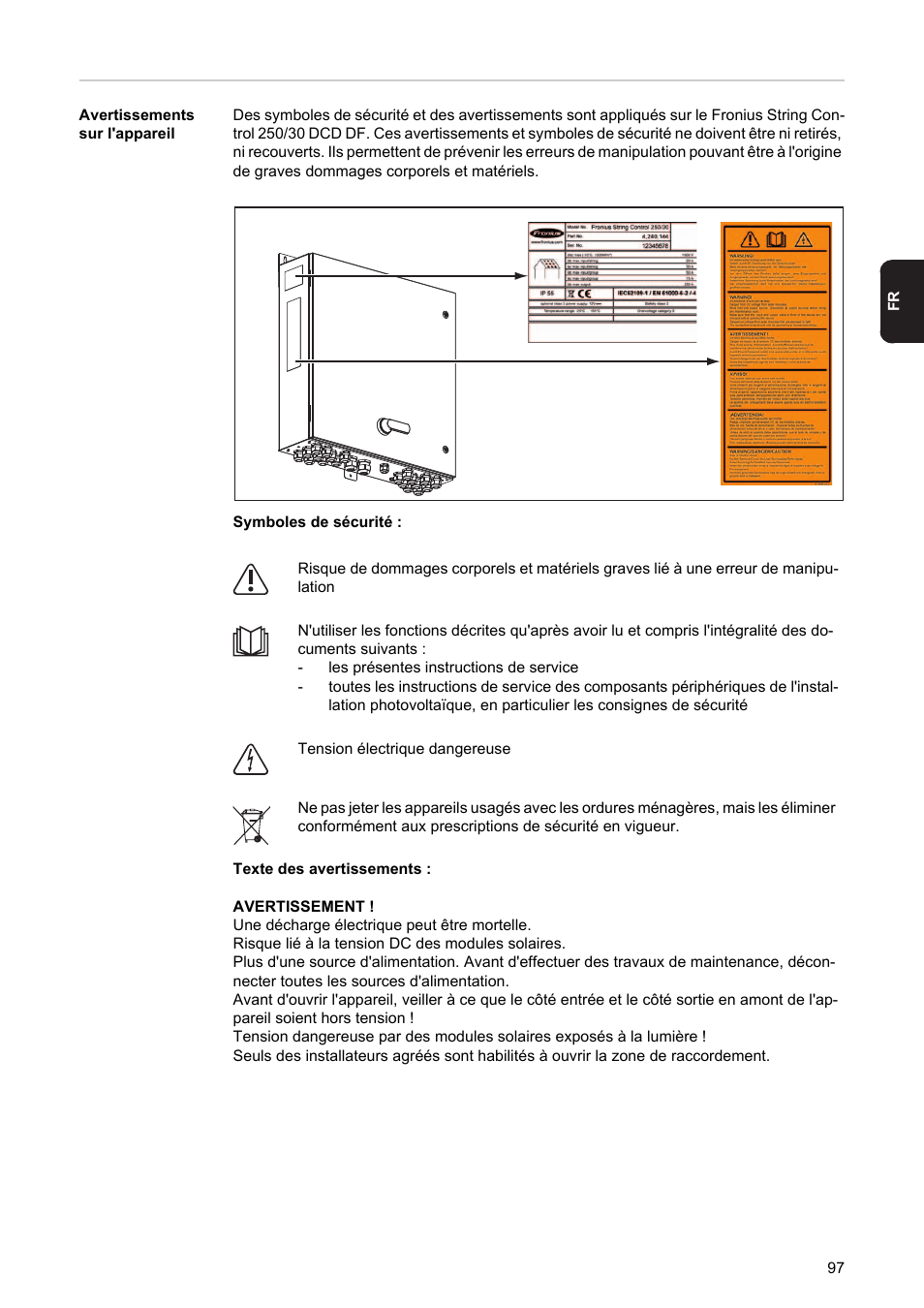 Fronius String Control 250/30 DCD DF User Manual | Page 99 / 132