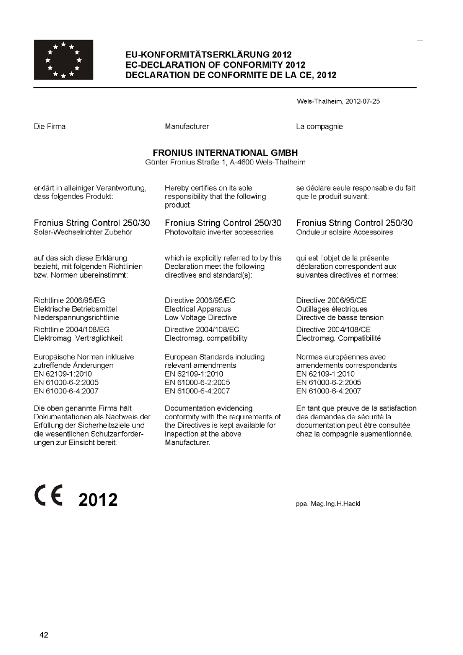 Fronius String Control 250/30 User Manual | Page 44 / 46