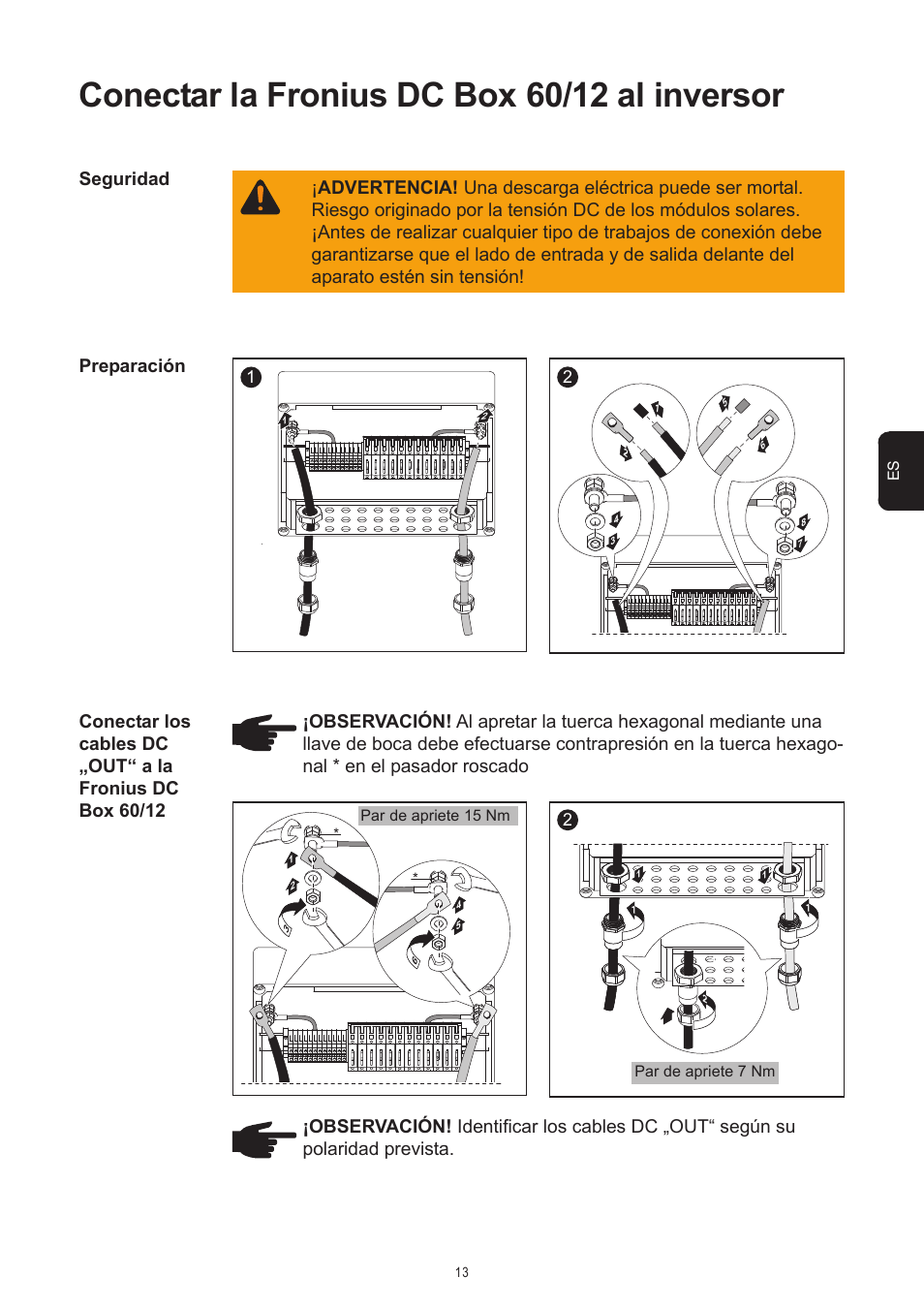 Conectar la fronius dc box 60/12 al inversor | Fronius DC Box 60/12 User Manual | Page 105 / 135