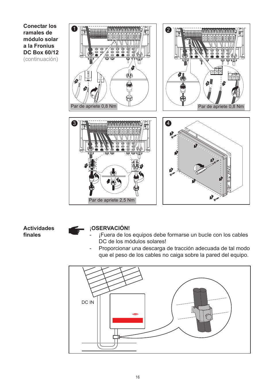 Actividades finales | Fronius DC Box 60/12 User Manual | Page 108 / 135