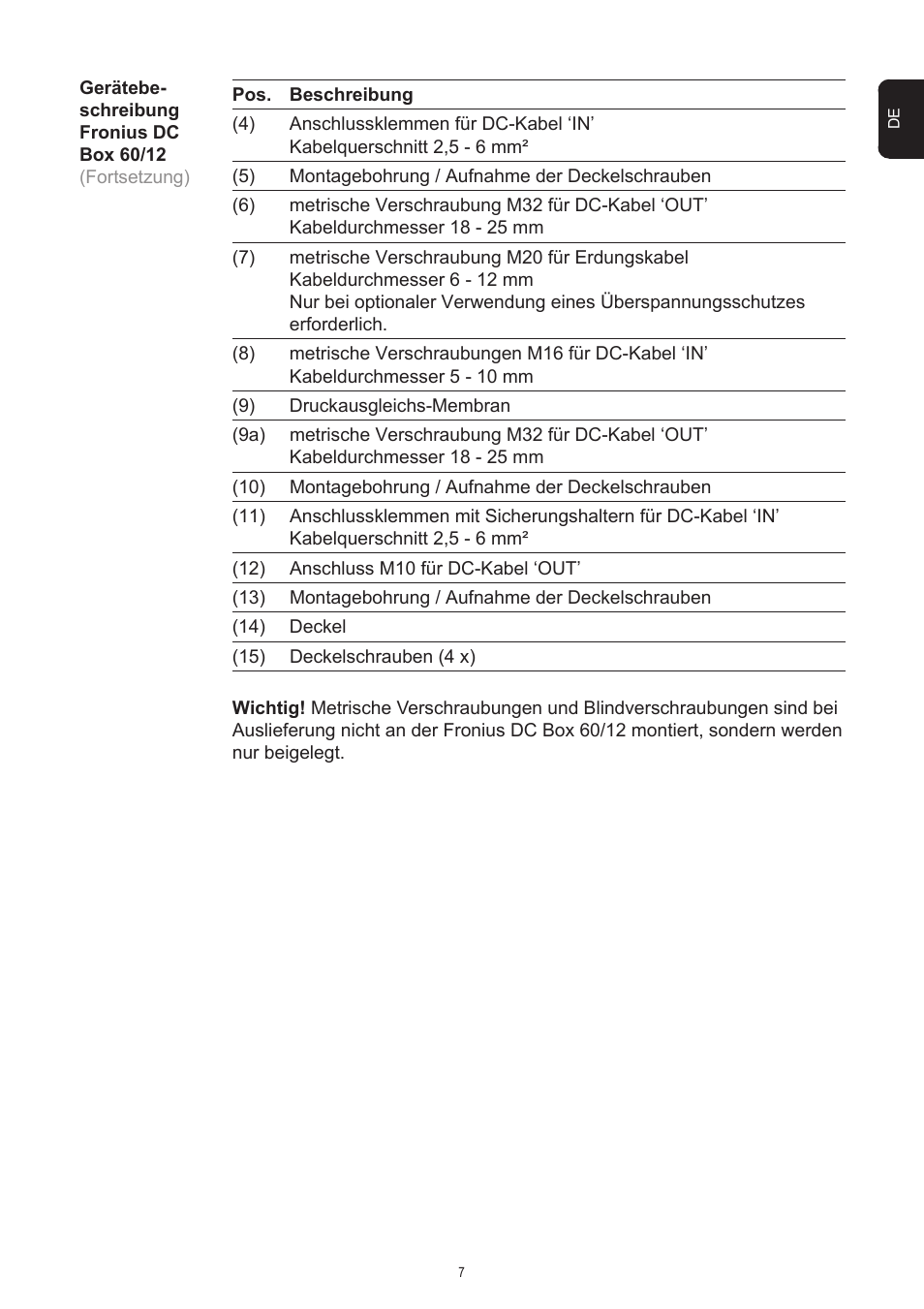 Fronius DC Box 60/12 User Manual | Page 11 / 135