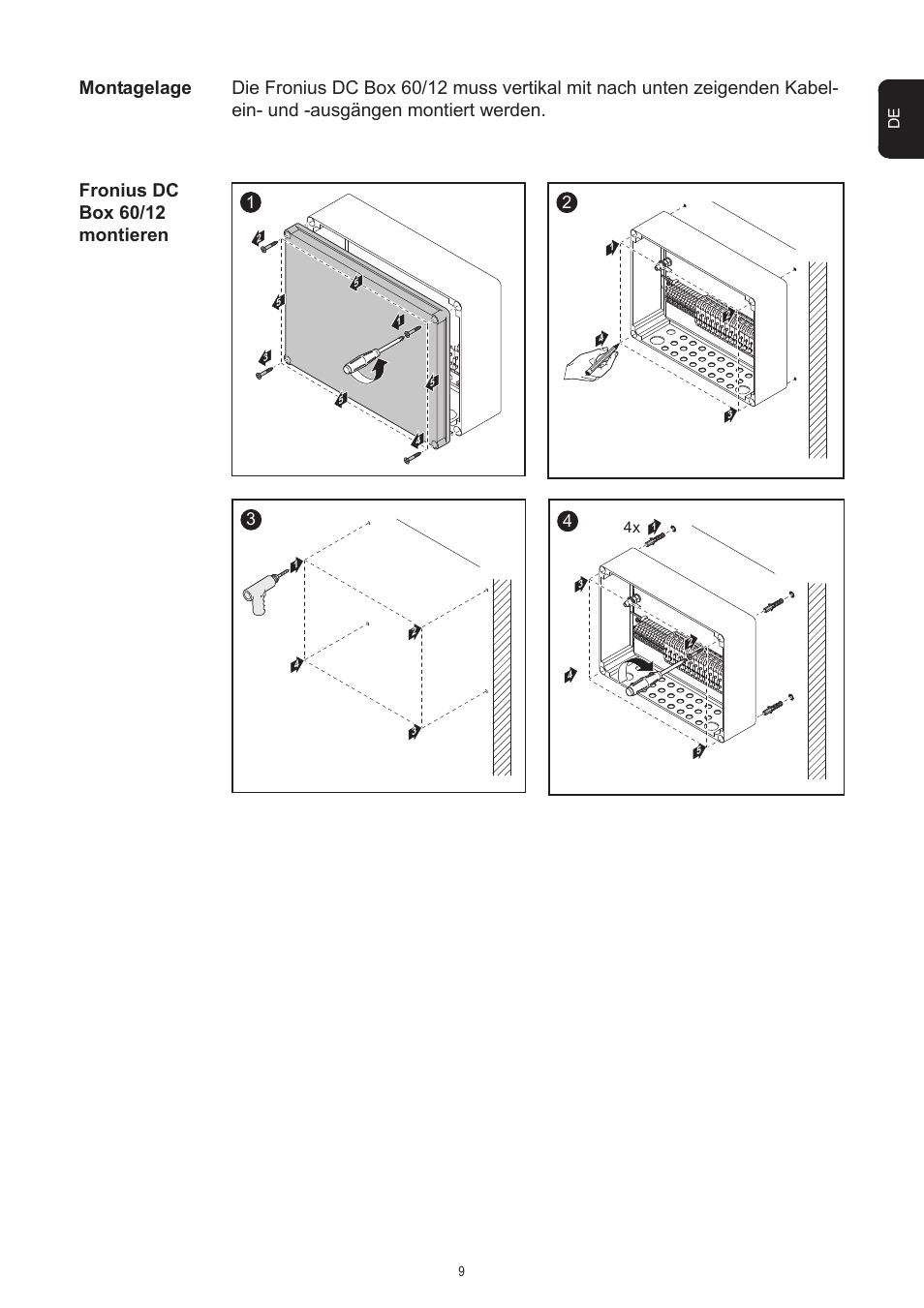 Fronius dc box 60/12 montieren | Fronius DC Box 60/12 User Manual | Page 13 / 135