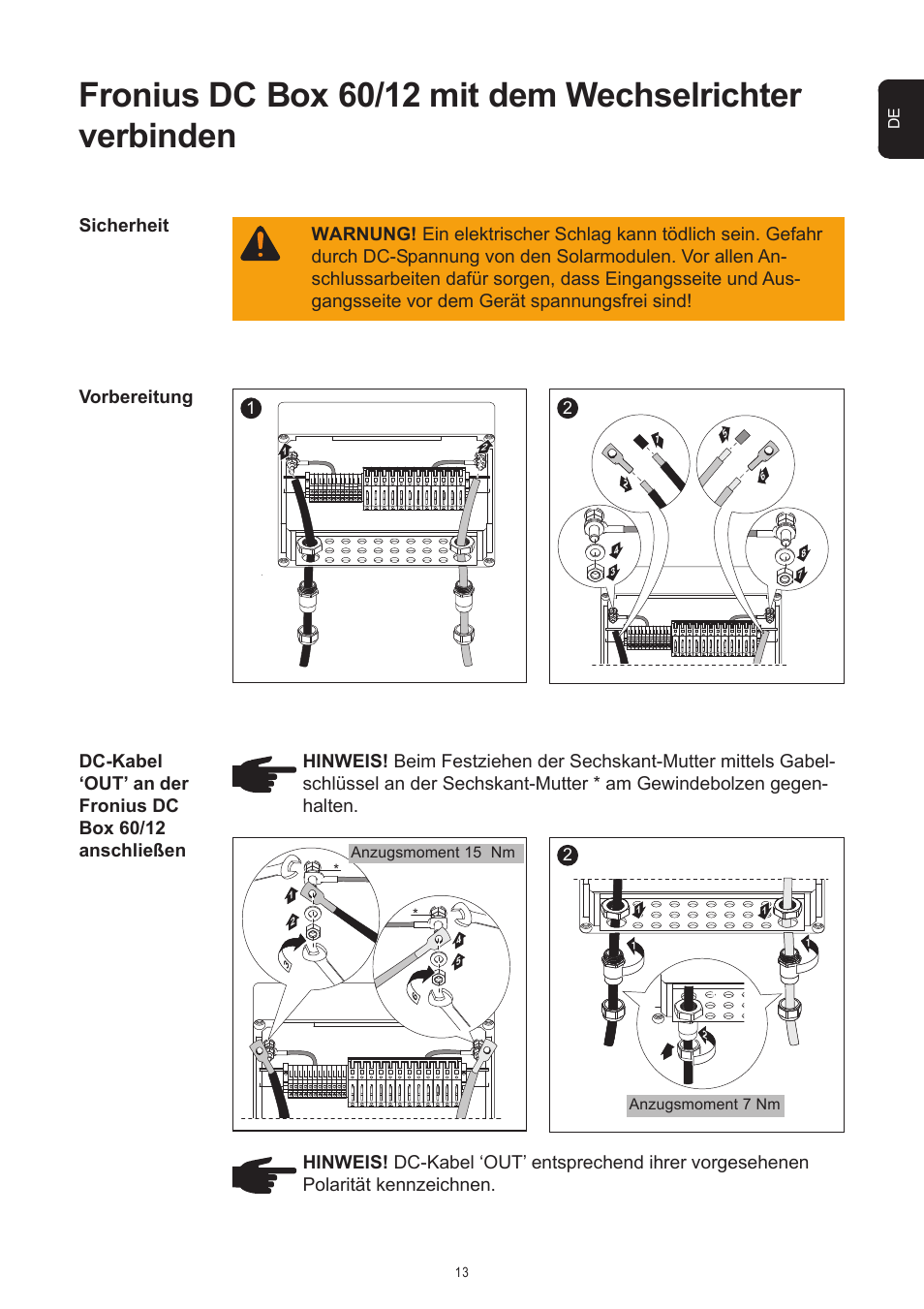 Fronius DC Box 60/12 User Manual | Page 17 / 135