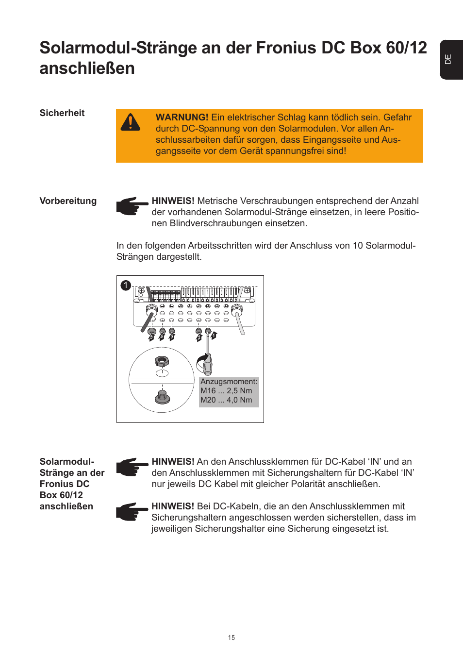 Fronius DC Box 60/12 User Manual | Page 19 / 135