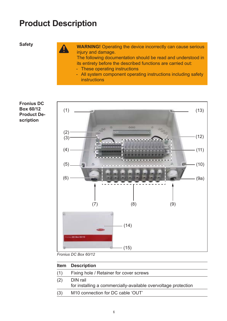 Product description | Fronius DC Box 60/12 User Manual | Page 32 / 135