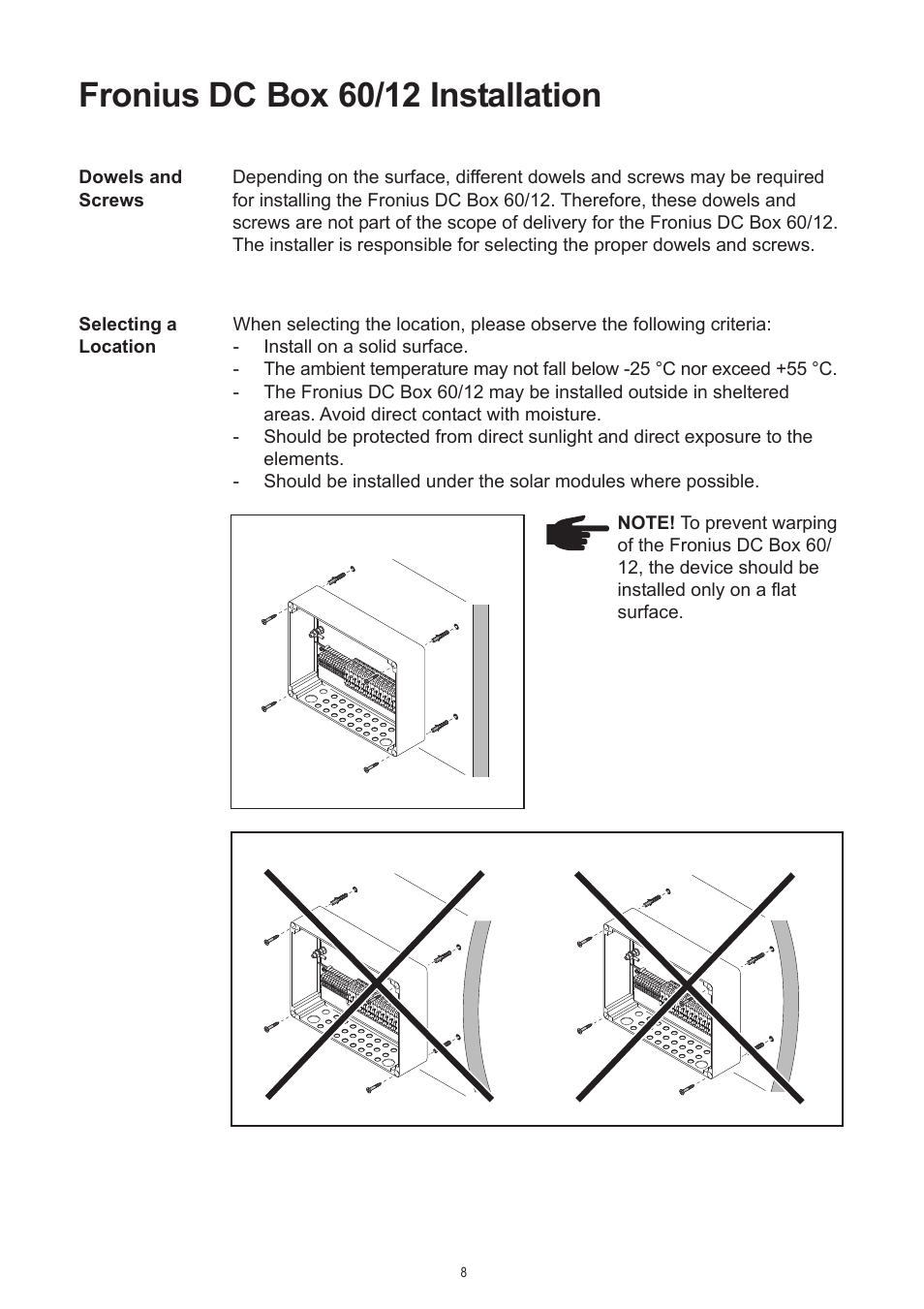Fronius dc box 60/12 installation | Fronius DC Box 60/12 User Manual | Page 34 / 135