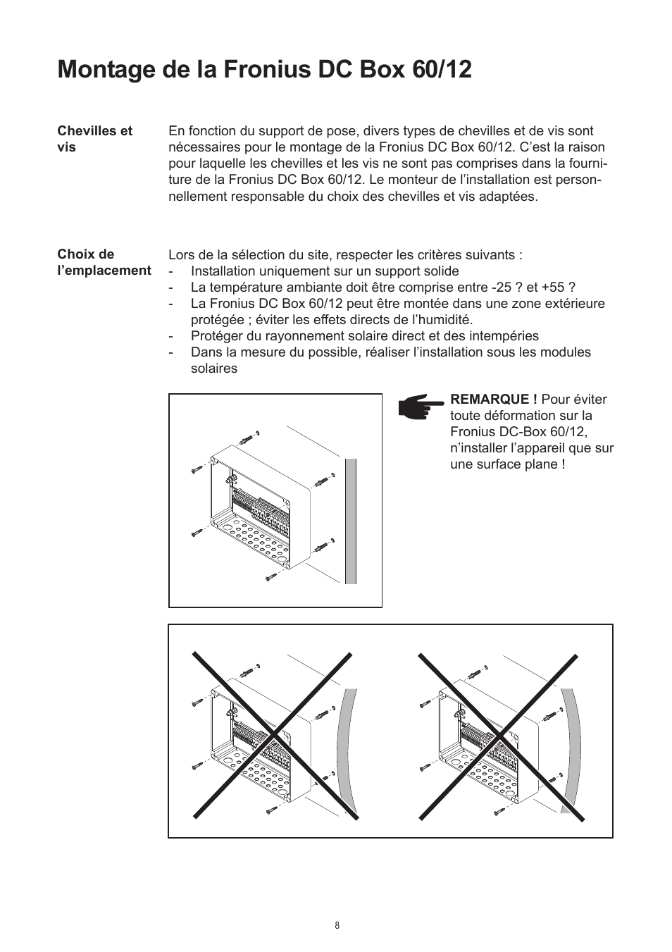 Montage de la fronius dc box 60/12 | Fronius DC Box 60/12 User Manual | Page 56 / 135