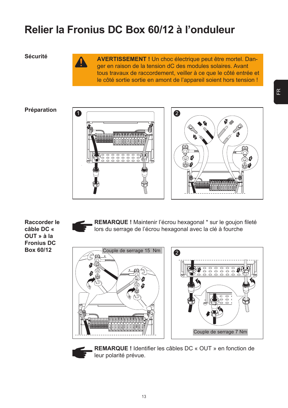 Relier la fronius dc box 60/12 à l’onduleur | Fronius DC Box 60/12 User Manual | Page 61 / 135