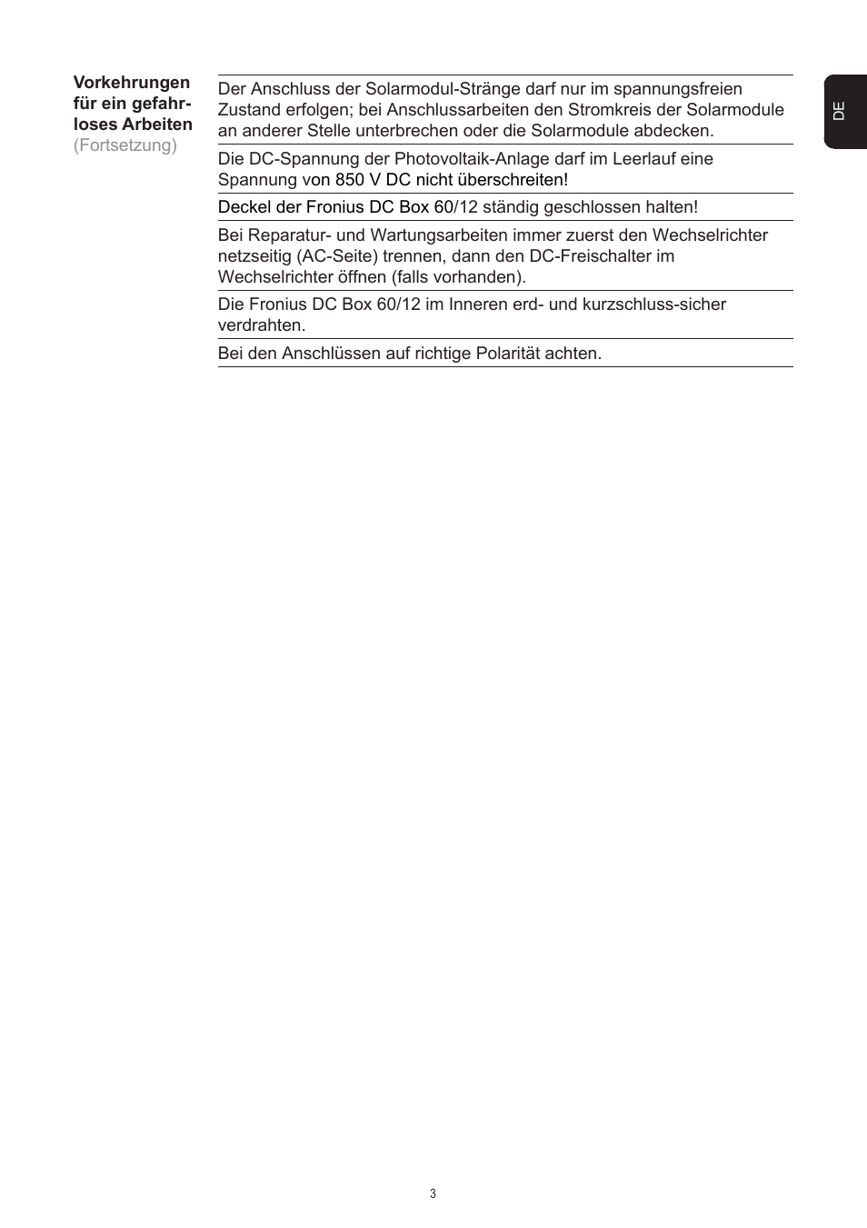 Fronius DC Box 60/12 User Manual | Page 7 / 135