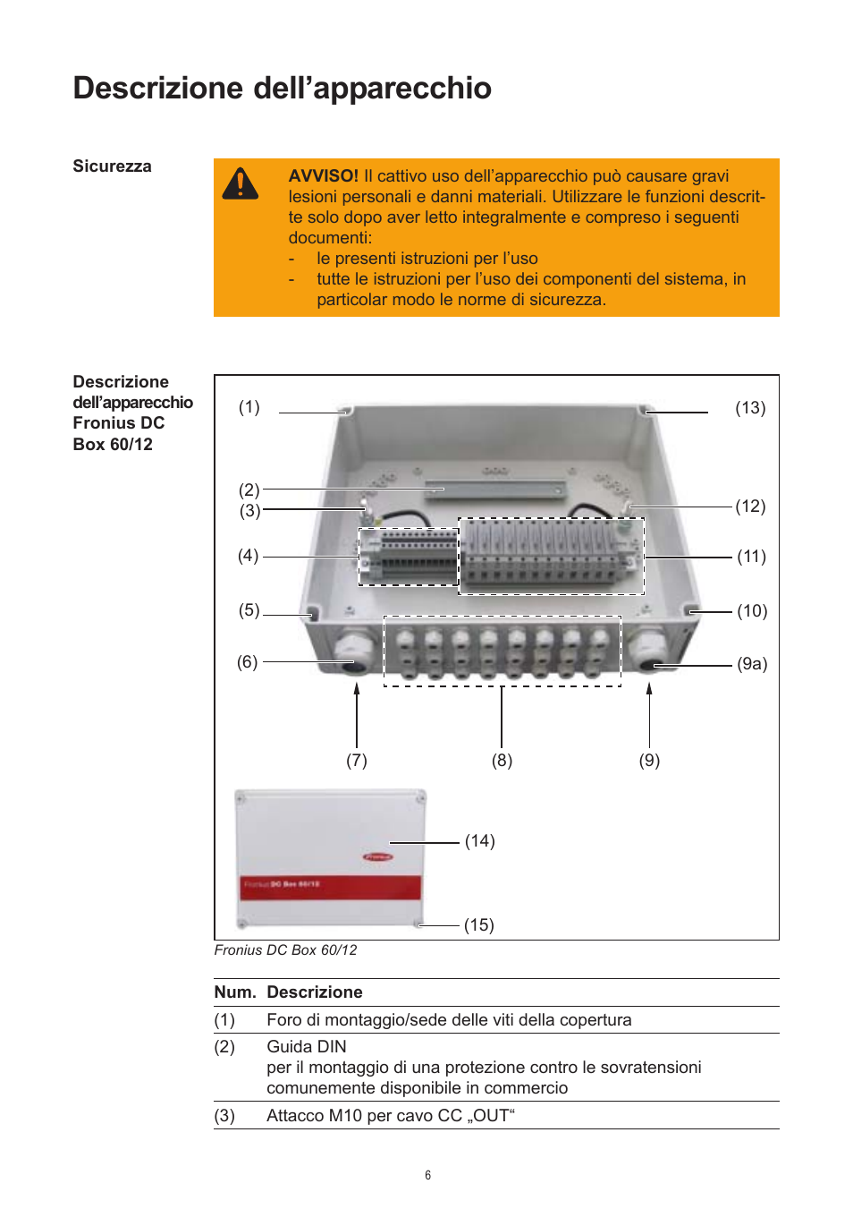 Descrizione dell’apparecchio | Fronius DC Box 60/12 User Manual | Page 76 / 135