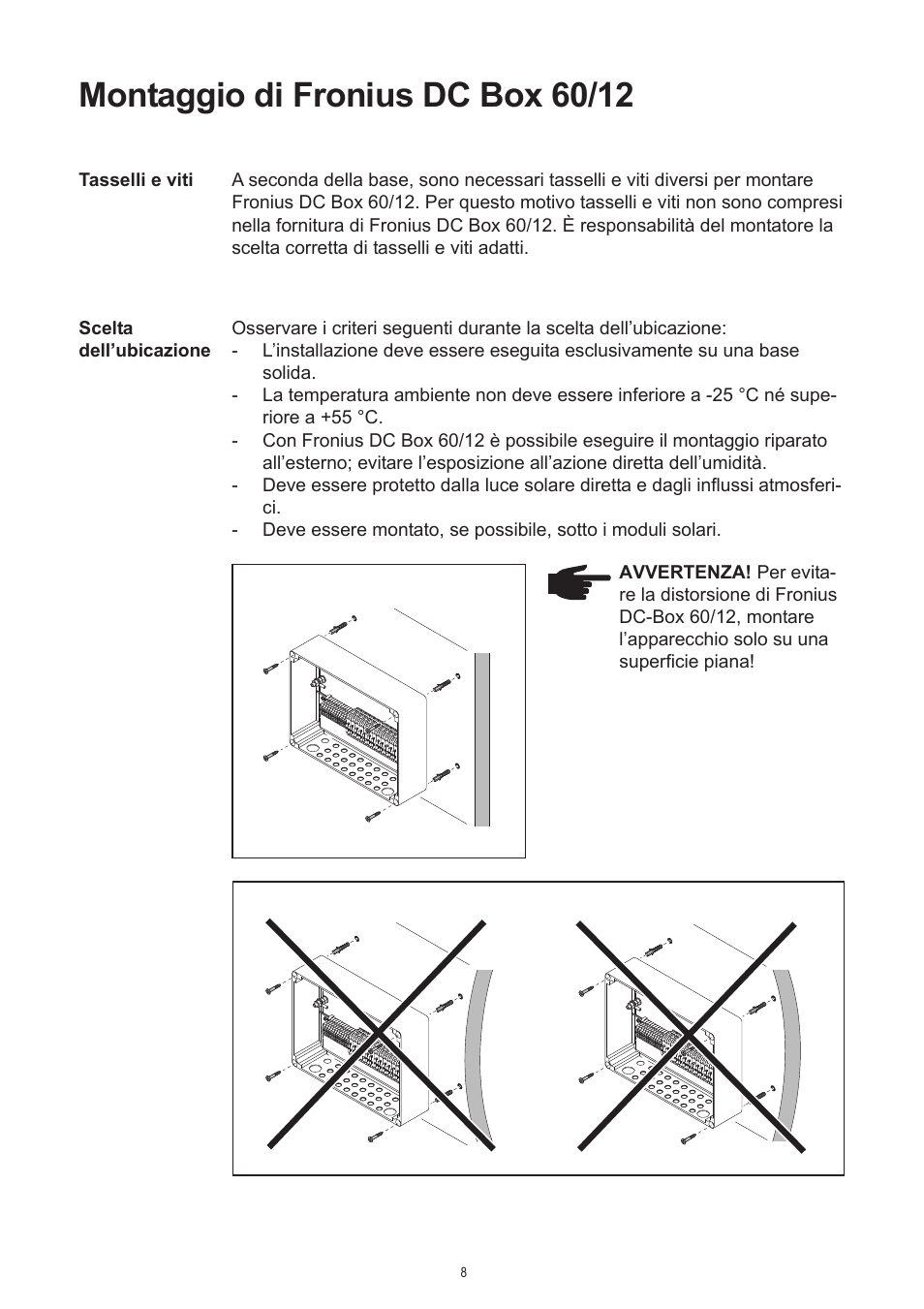 Montaggio di fronius dc box 60/12 | Fronius DC Box 60/12 User Manual | Page 78 / 135