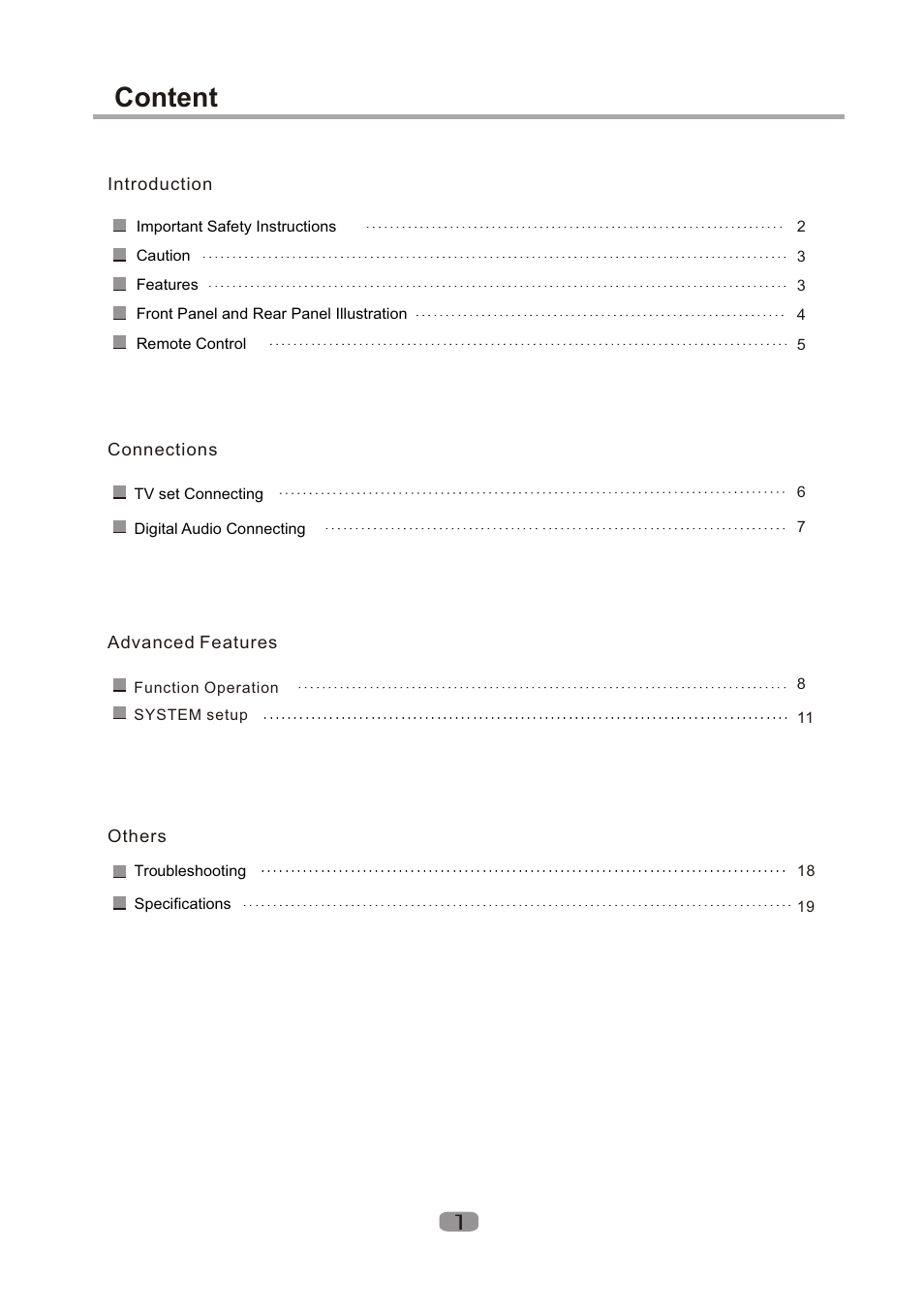 Т³гж 2, Content | Curtis DVD1100 User Manual | Page 2 / 20