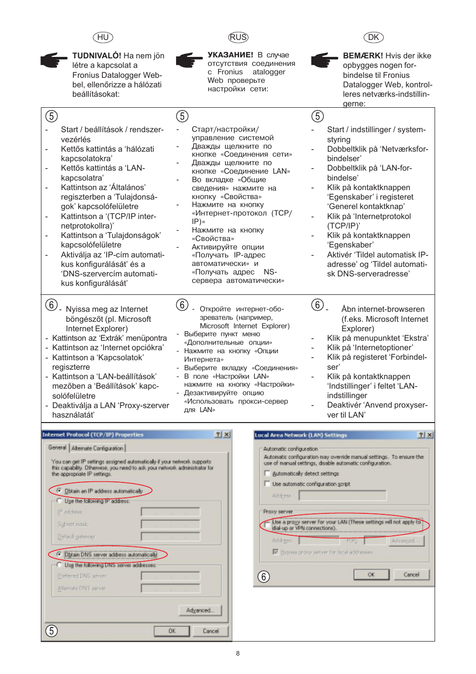 Fronius Datalogger Web Quick Start User Manual | Page 8 / 8