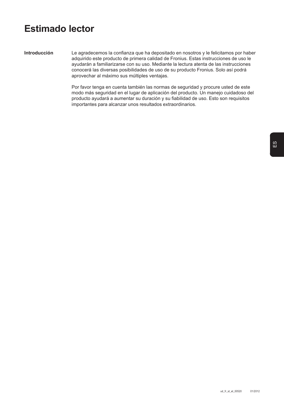 Estimado lector | Fronius Personal Display User Manual | Page 27 / 100