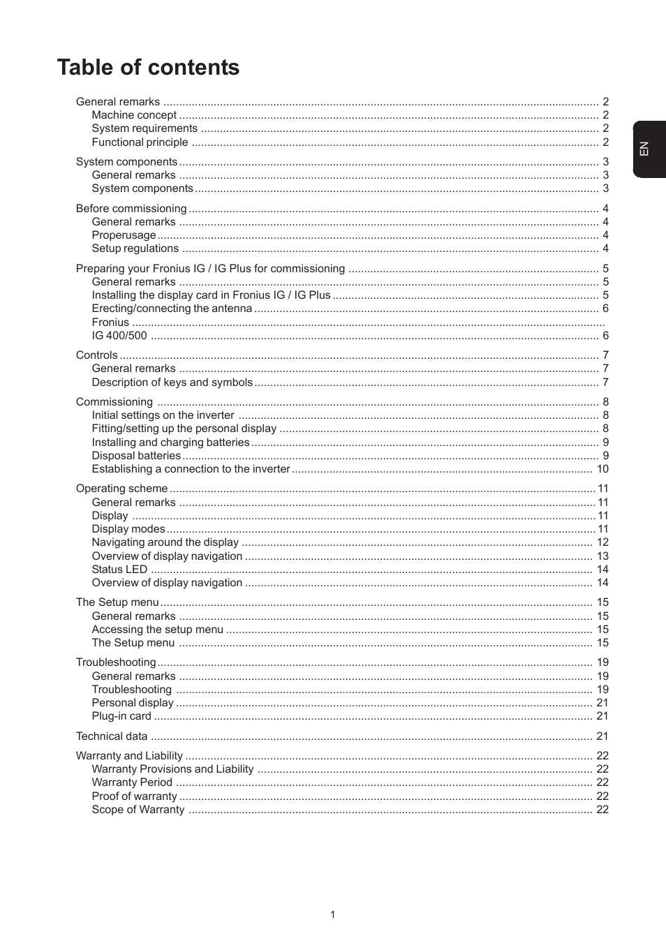 Fronius Personal Display User Manual | Page 5 / 100