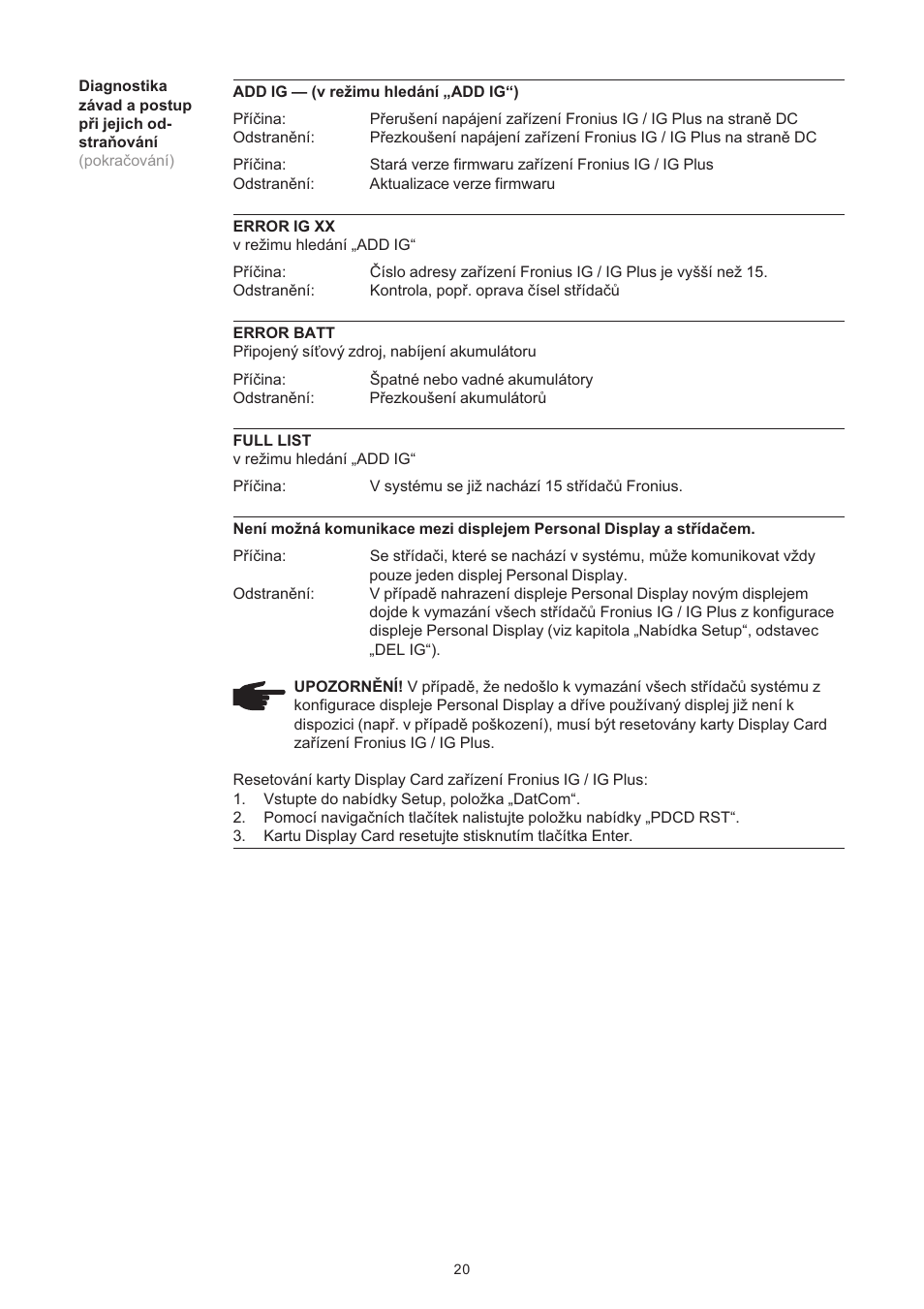 Fronius Personal Display User Manual | Page 72 / 100