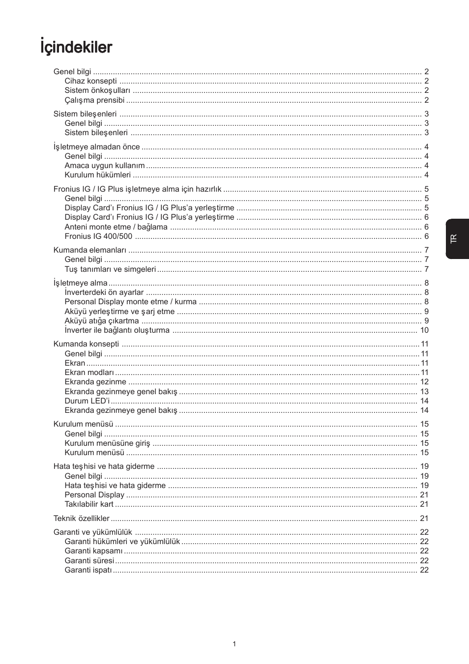 Ýçindekiler | Fronius Personal Display User Manual | Page 77 / 100