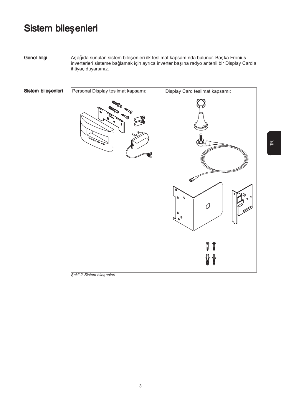 Sistem bileþenleri | Fronius Personal Display User Manual | Page 79 / 100