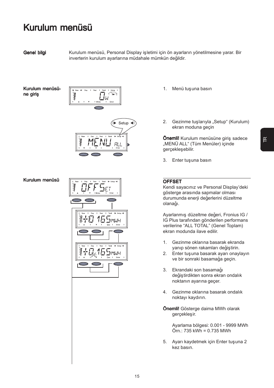 Kurulum menüsü | Fronius Personal Display User Manual | Page 91 / 100