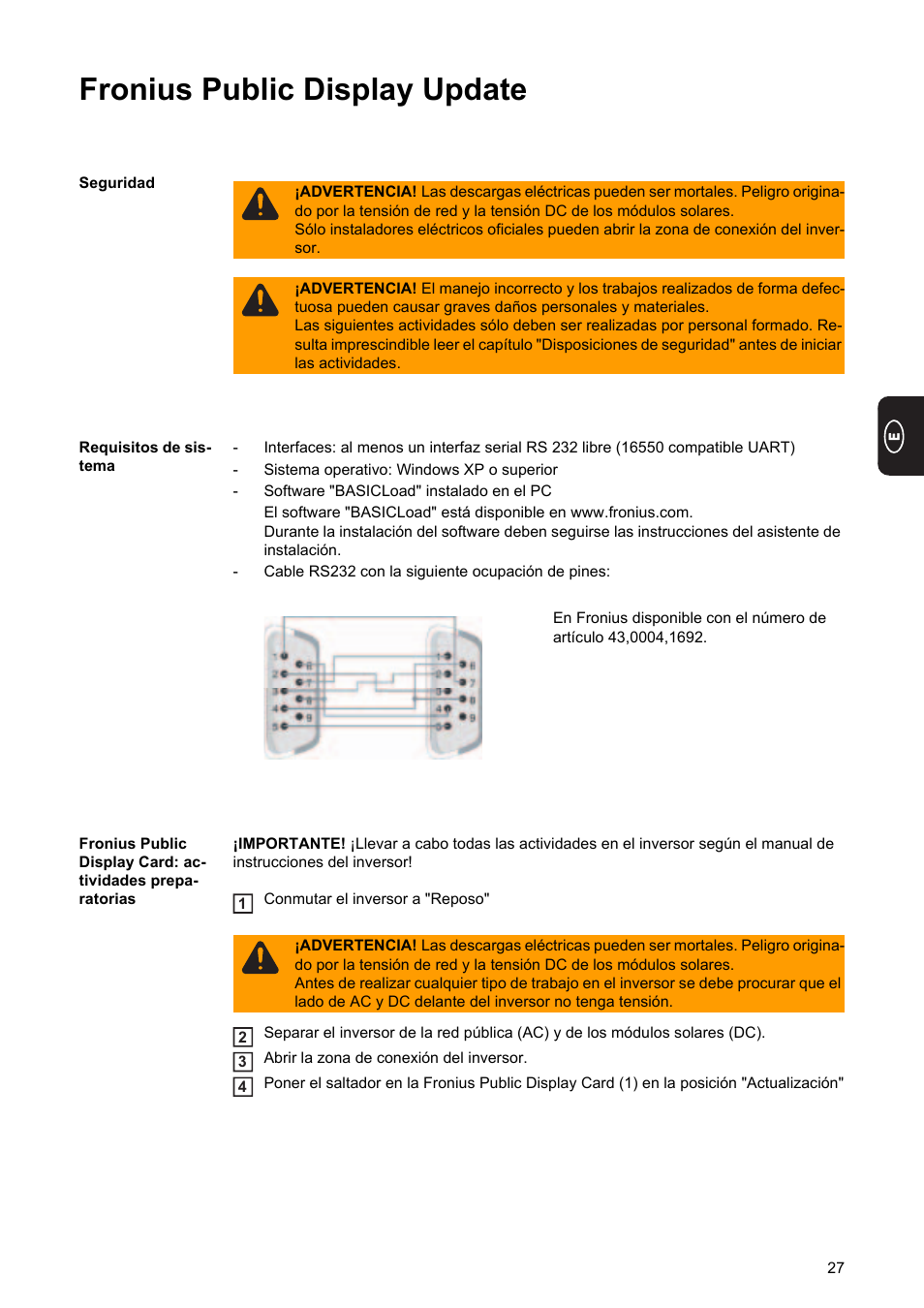 Fronius public display update | Fronius Public Display Update User Manual | Page 29 / 38