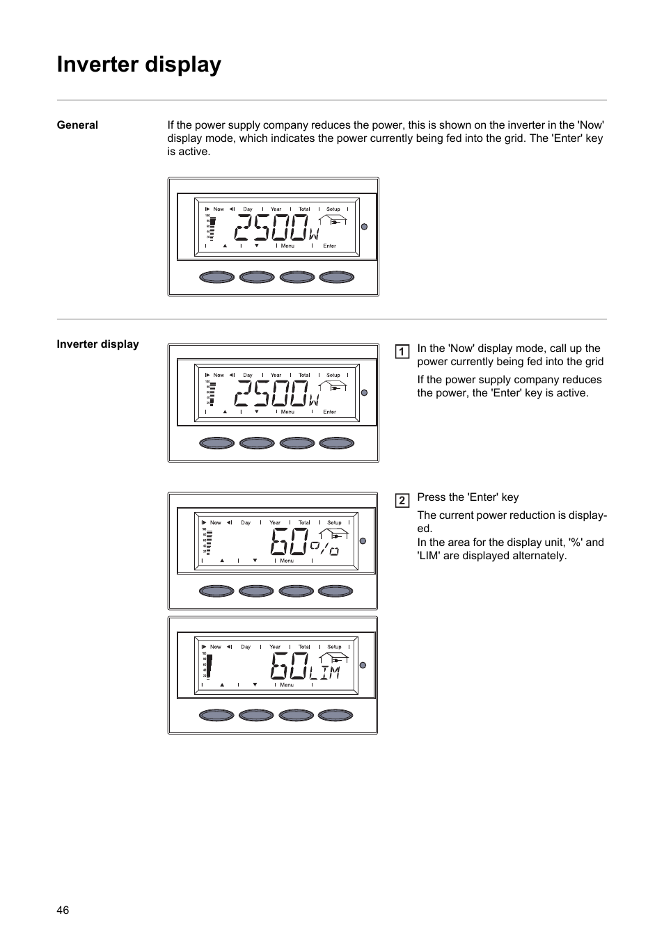 Inverter display | Fronius Power Control Card User Manual | Page 48 / 80