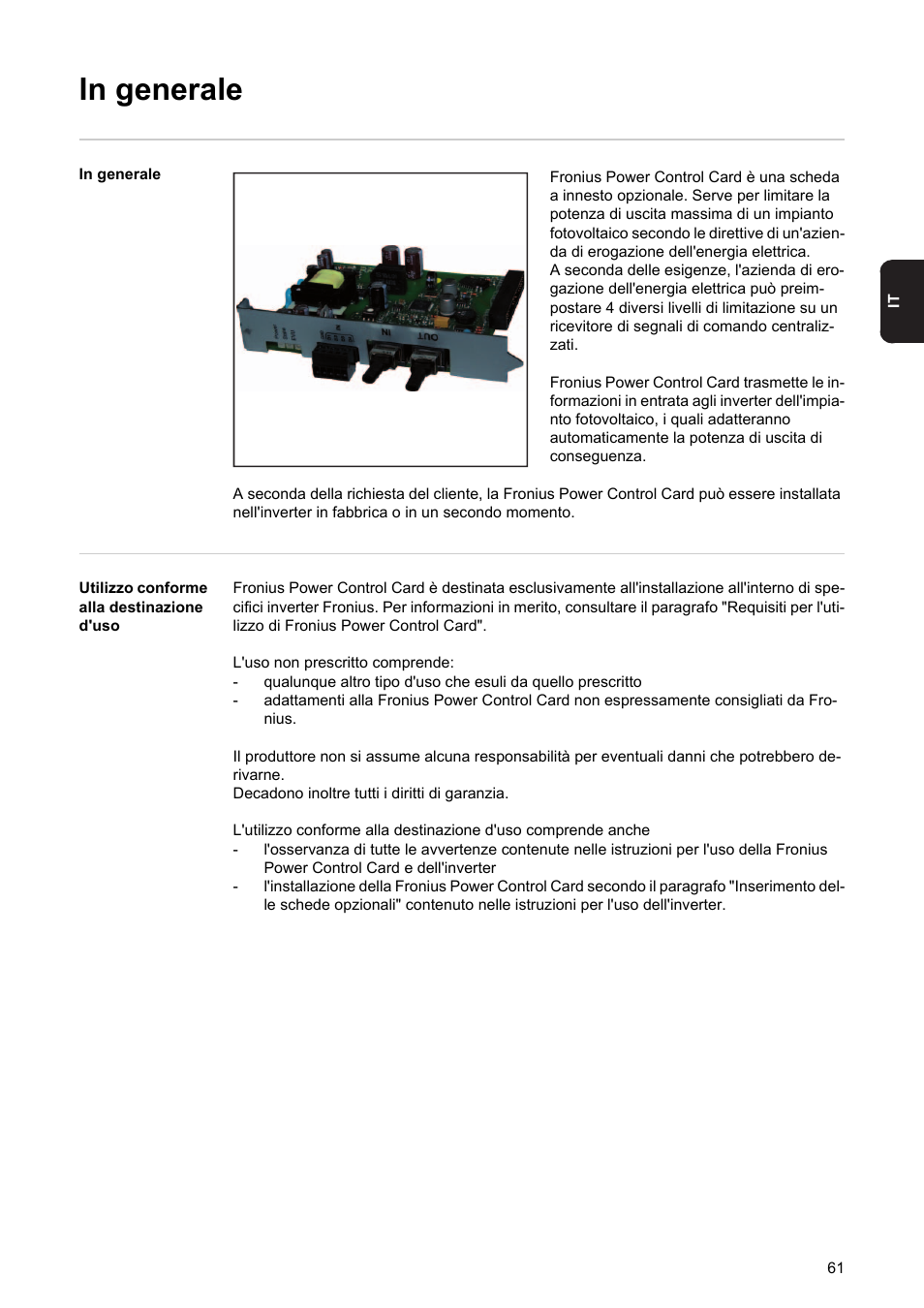 Fronius Power Control Card User Manual | Page 63 / 80