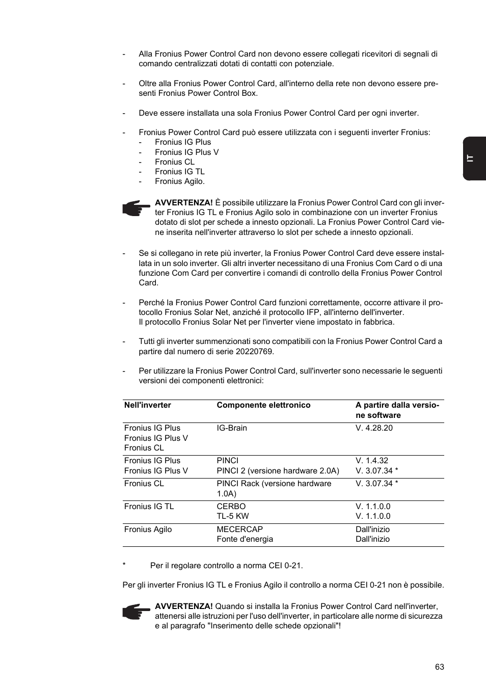 Fronius Power Control Card User Manual | Page 65 / 80