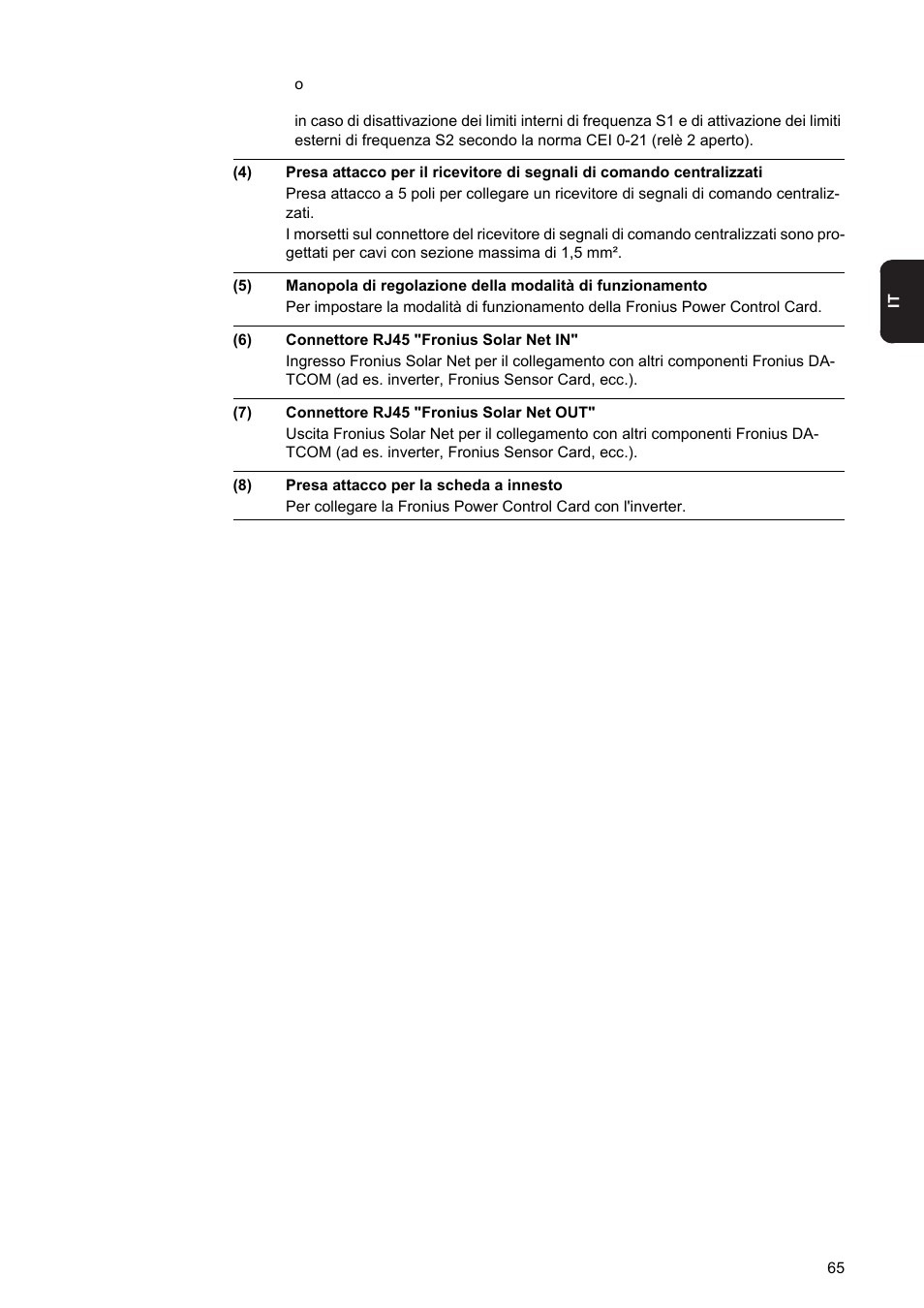 Fronius Power Control Card User Manual | Page 67 / 80